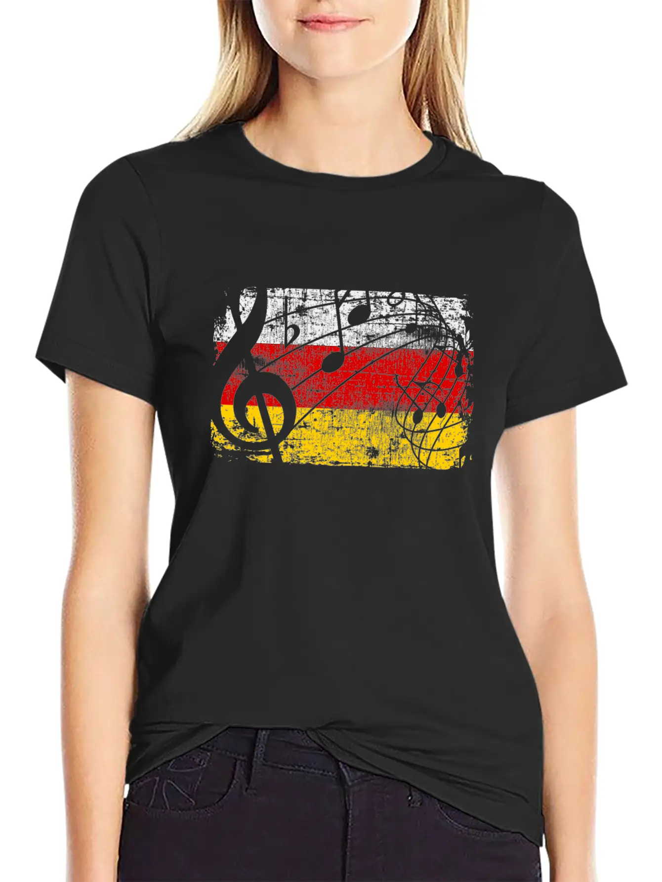 Germany Music Flag Basic Graphic T-Shirt ¨C Daily Comfort In Soft Cotton