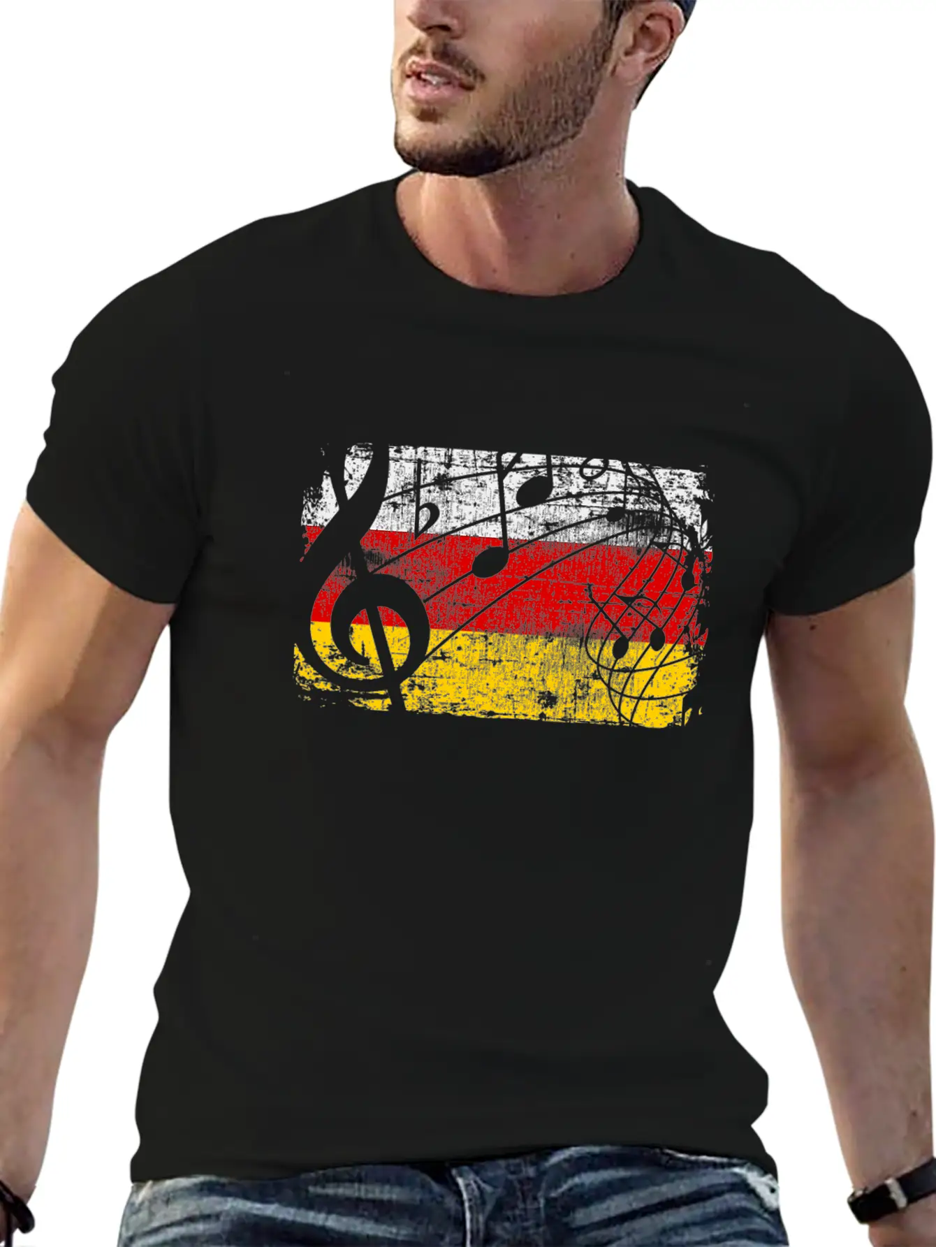 Germany Music Flag Basic Graphic T-Shirt ¨C Daily Comfort In Soft Cotton