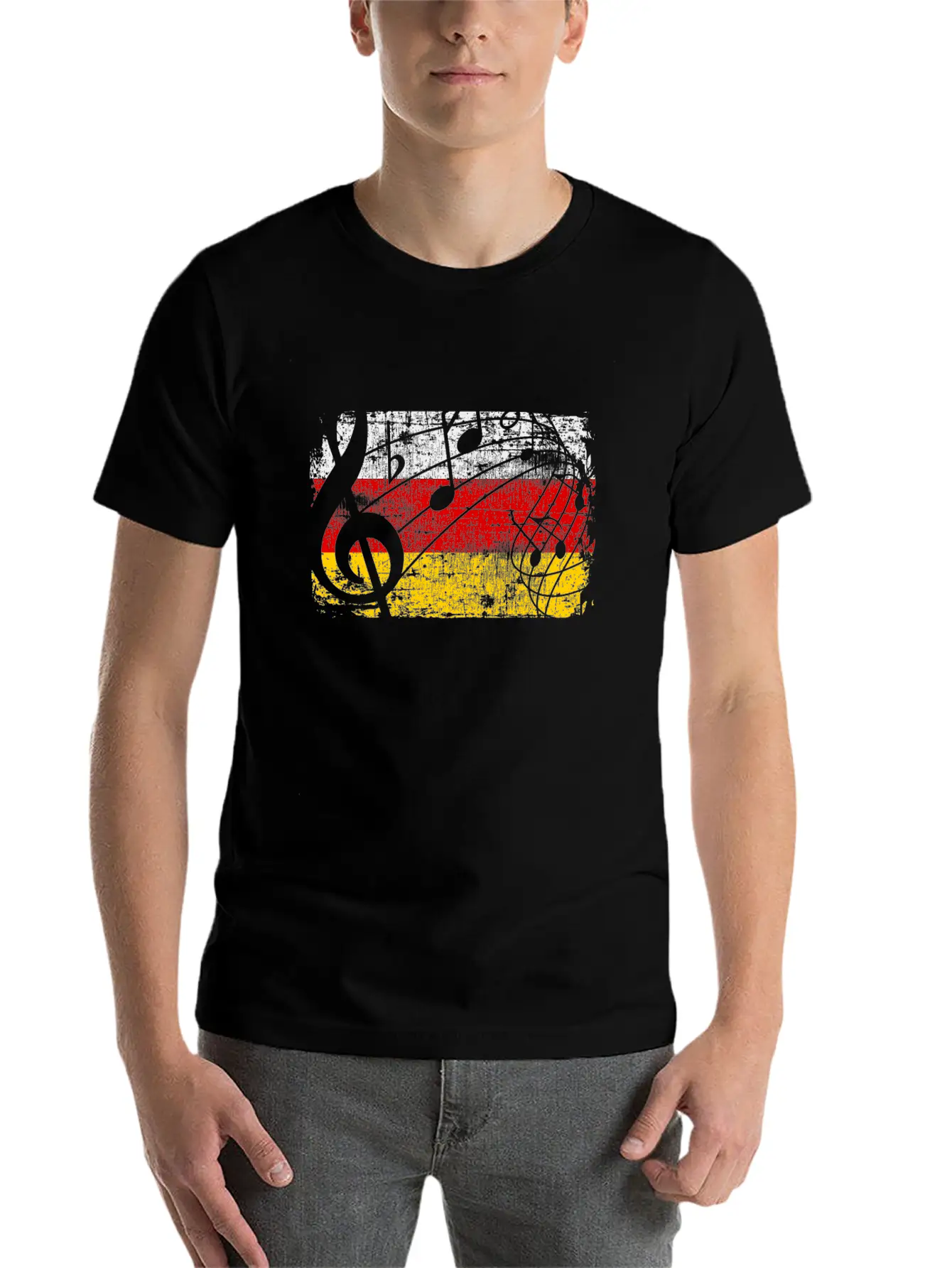 Germany Music Flag Basic Graphic T-Shirt ¨C Daily Comfort In Soft Cotton