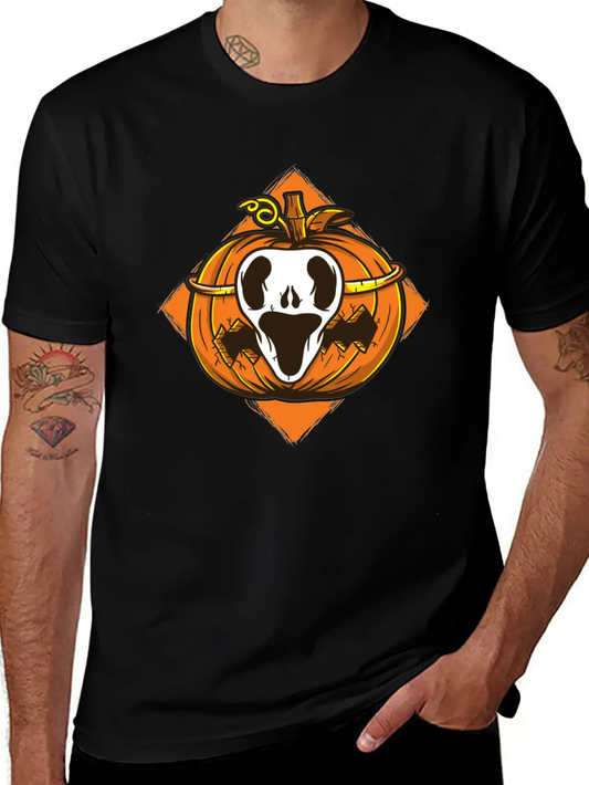 Ghost Mask Halloween Pumpkin Vector Basic Graphic T-Shirt ¨C Daily Comfort In Soft Cotton