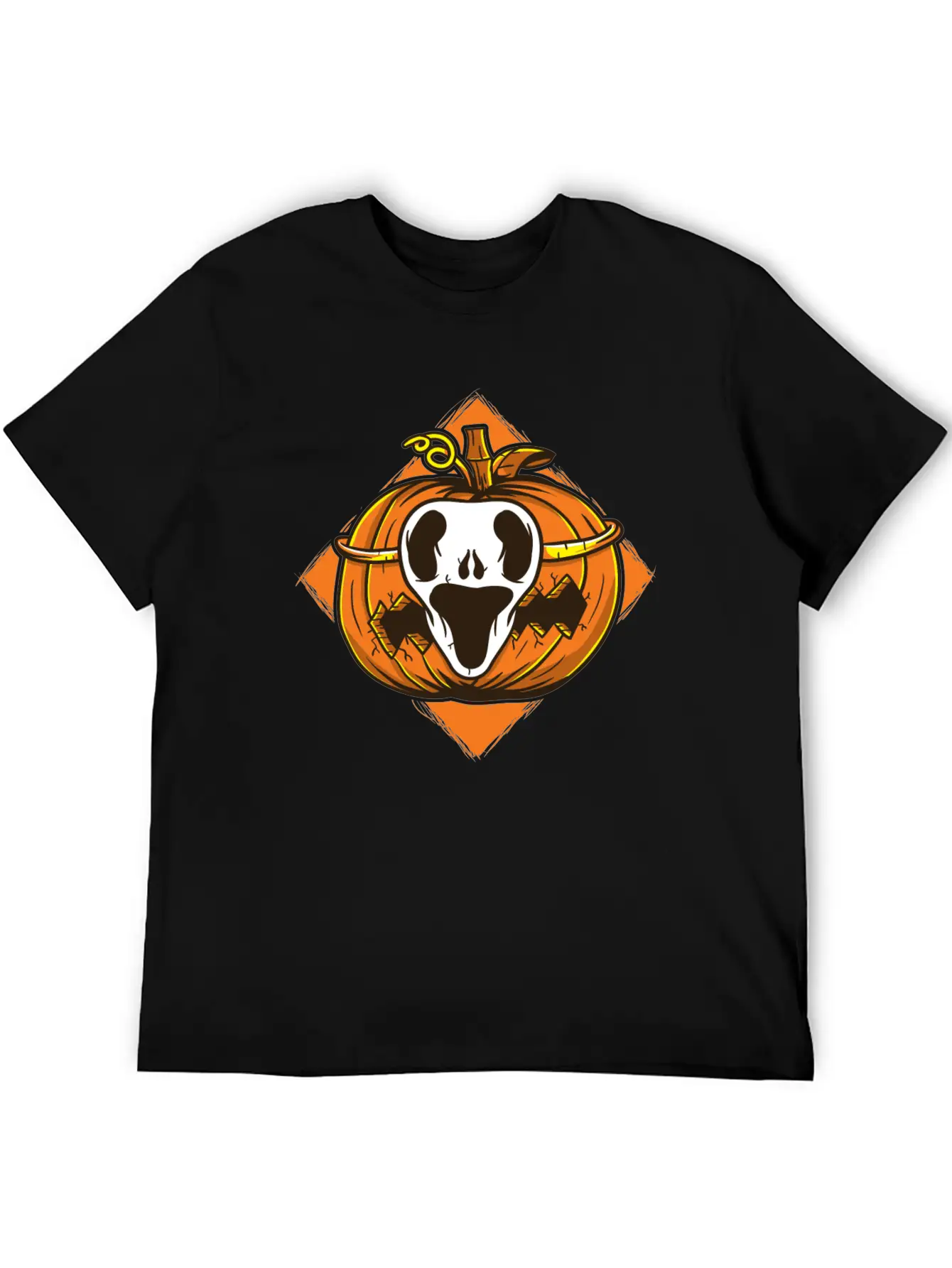 Ghost Mask Halloween Pumpkin Vector Basic Graphic T-Shirt ¨C Daily Comfort In Soft Cotton