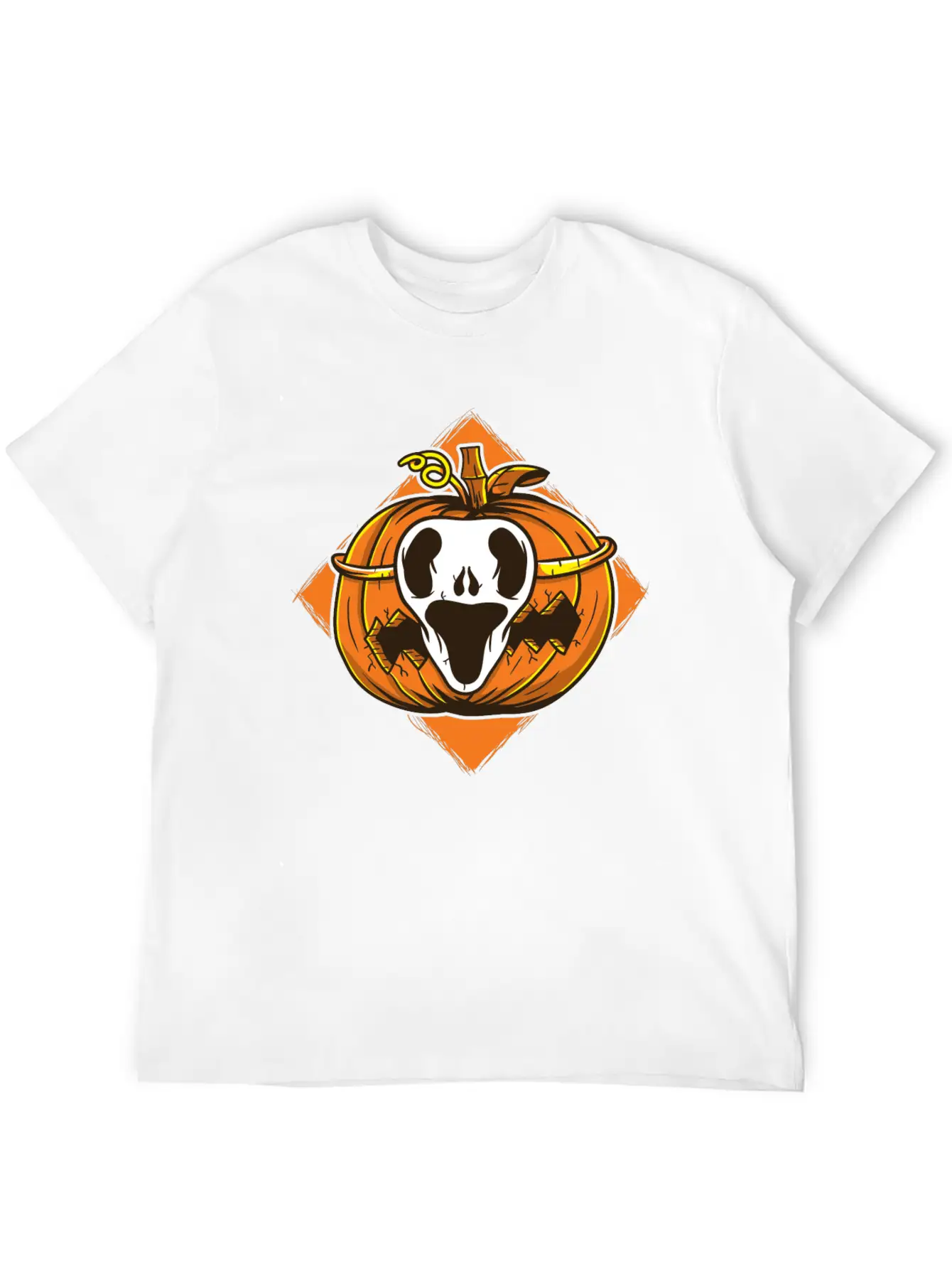 Ghost Mask Halloween Pumpkin Vector Basic Graphic T-Shirt ¨C Daily Comfort In Soft Cotton