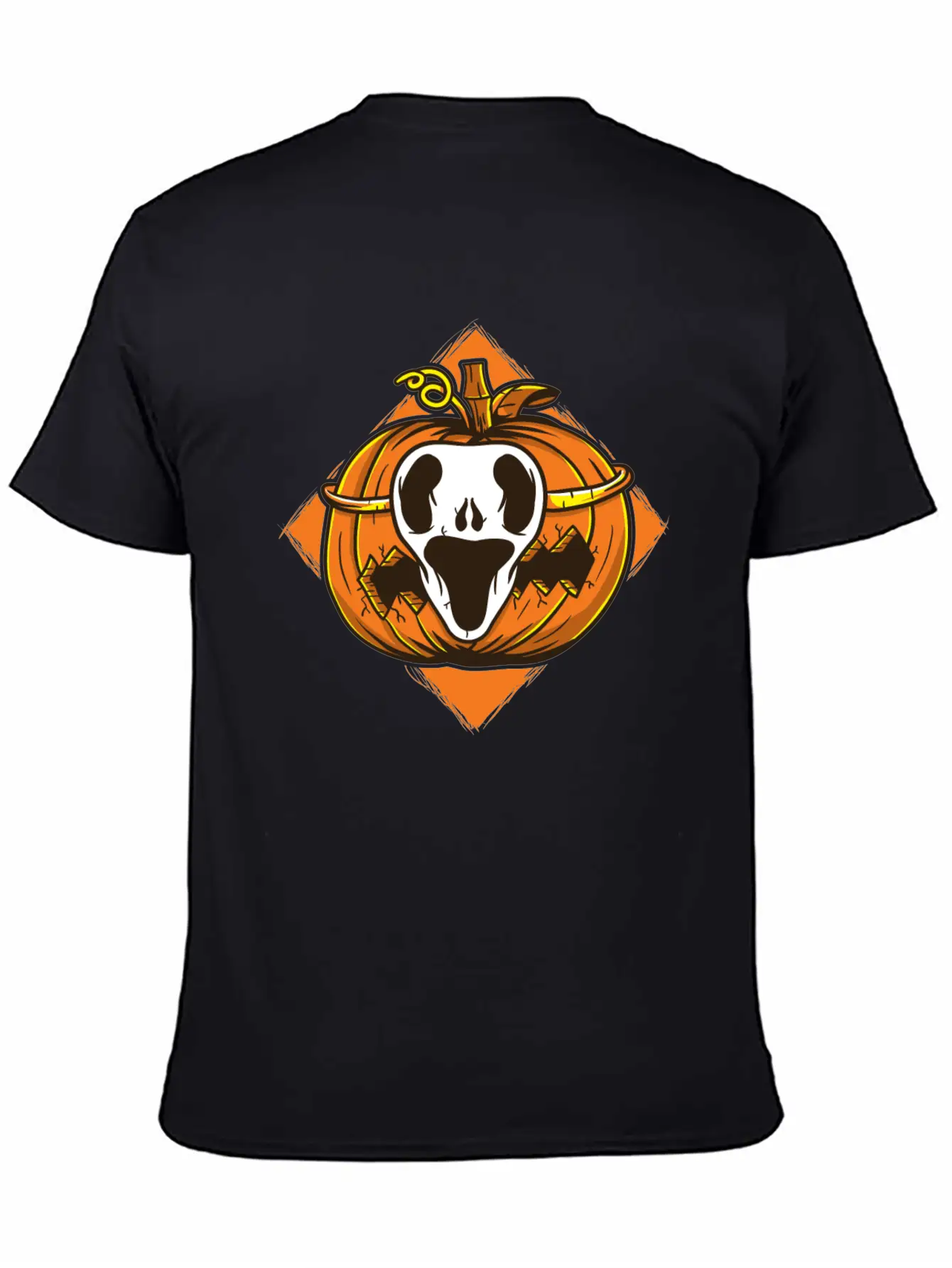 Ghost Mask Halloween Pumpkin Vector Basic Graphic T-Shirt ¨C Daily Comfort In Soft Cotton