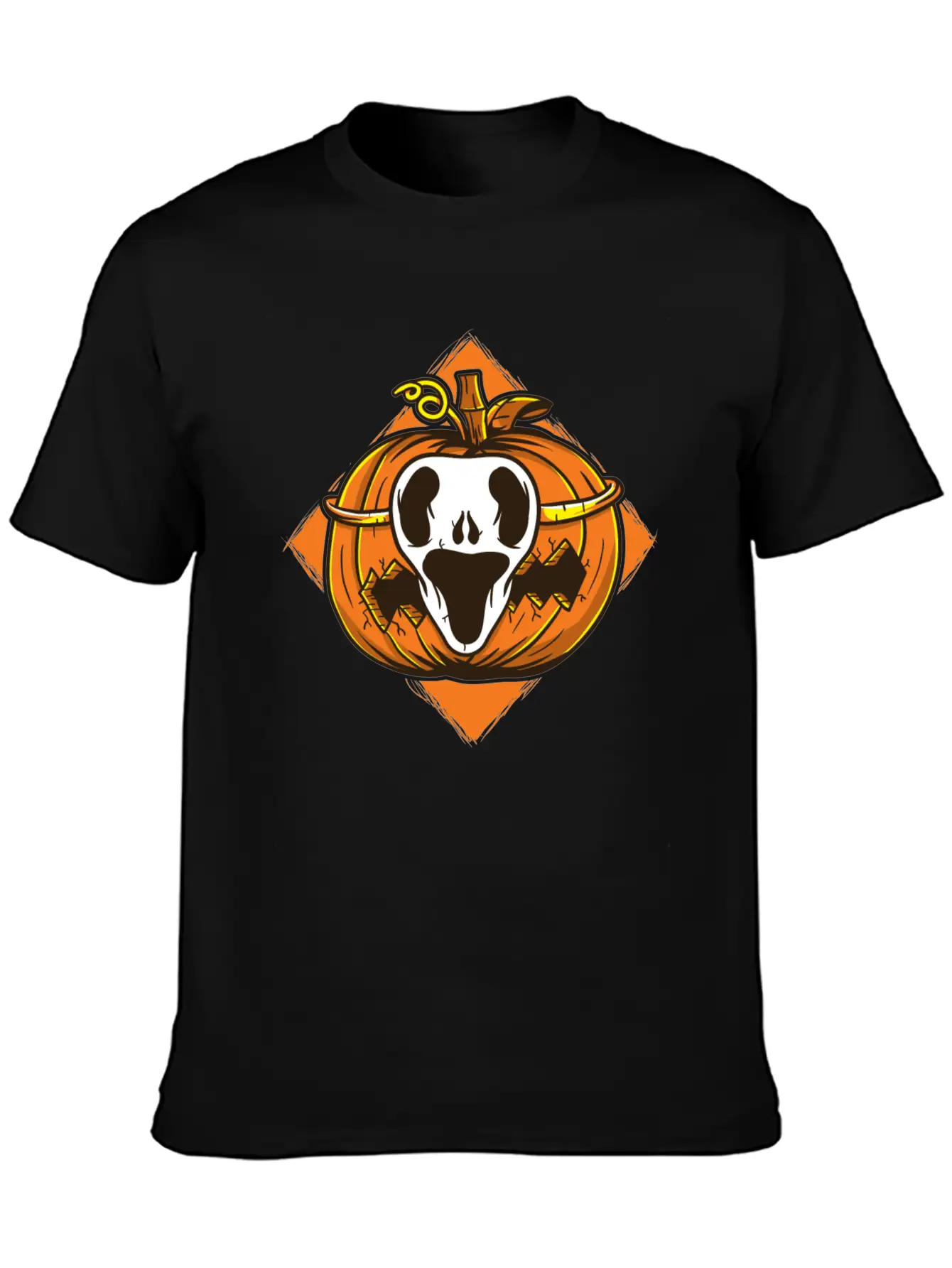 Ghost Mask Halloween Pumpkin Vector Basic Graphic T-Shirt ¨C Daily Comfort In Soft Cotton
