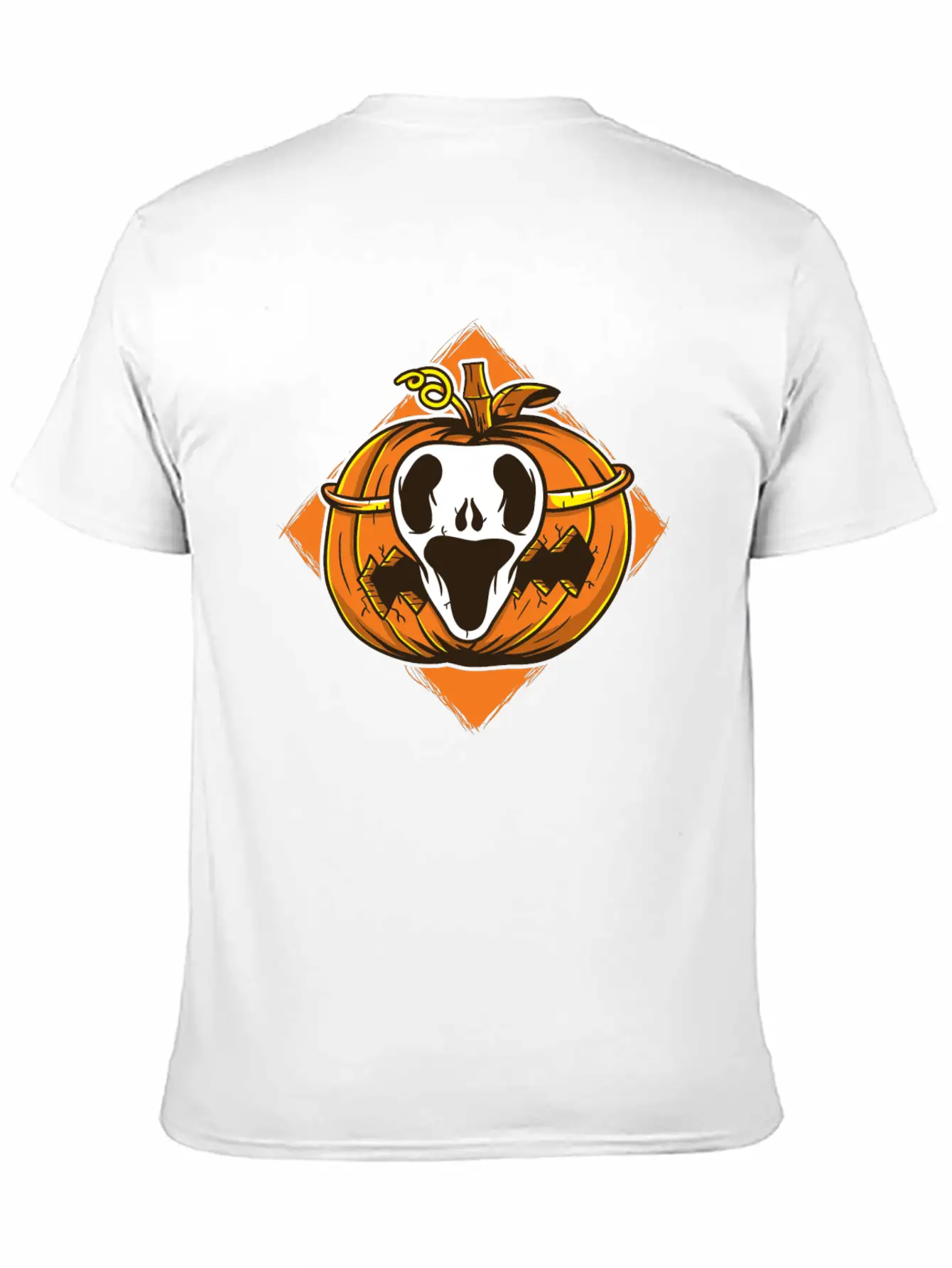 Ghost Mask Halloween Pumpkin Vector Basic Graphic T-Shirt ¨C Daily Comfort In Soft Cotton