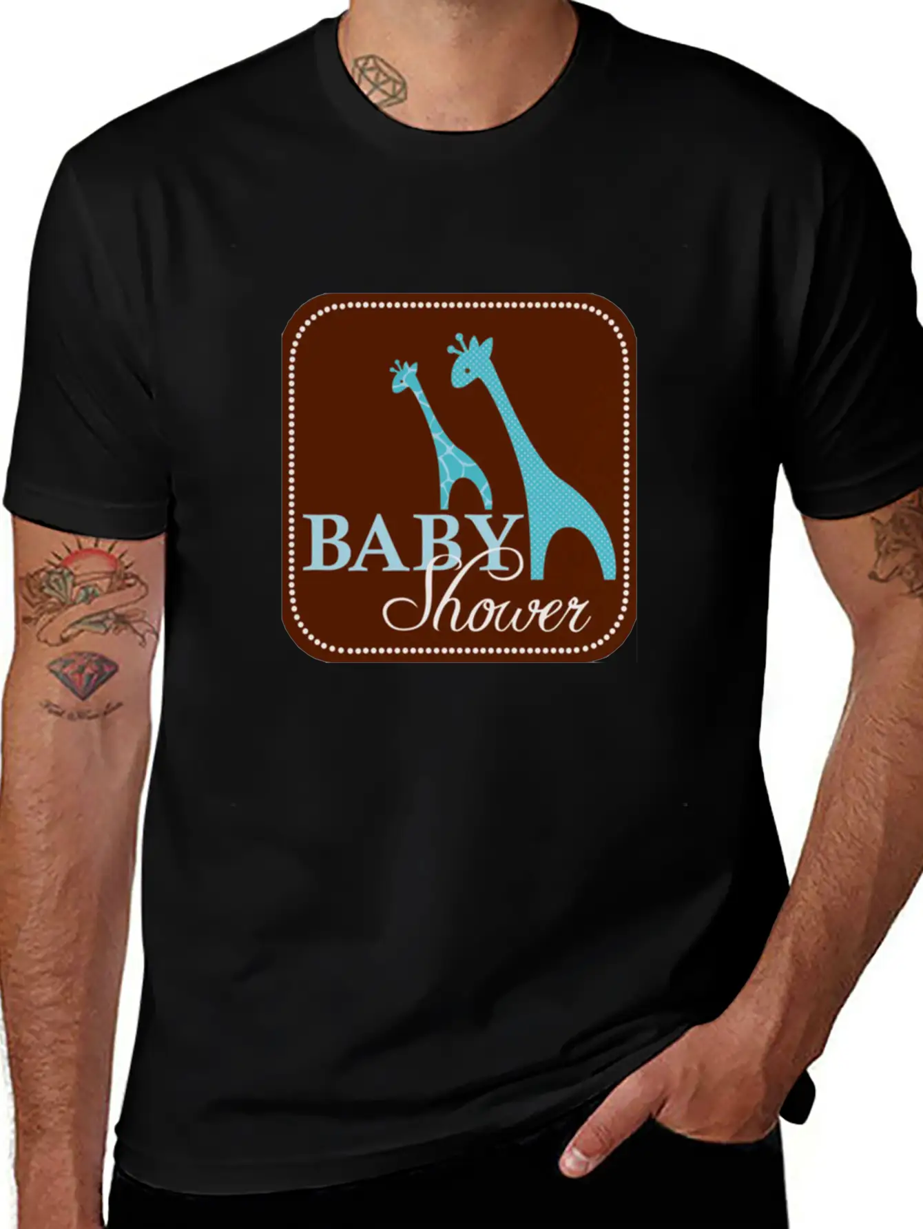 Giraffe Baby Shower Unisex Casual T-Shirt ¨C Clean Design For Daily Comfort
