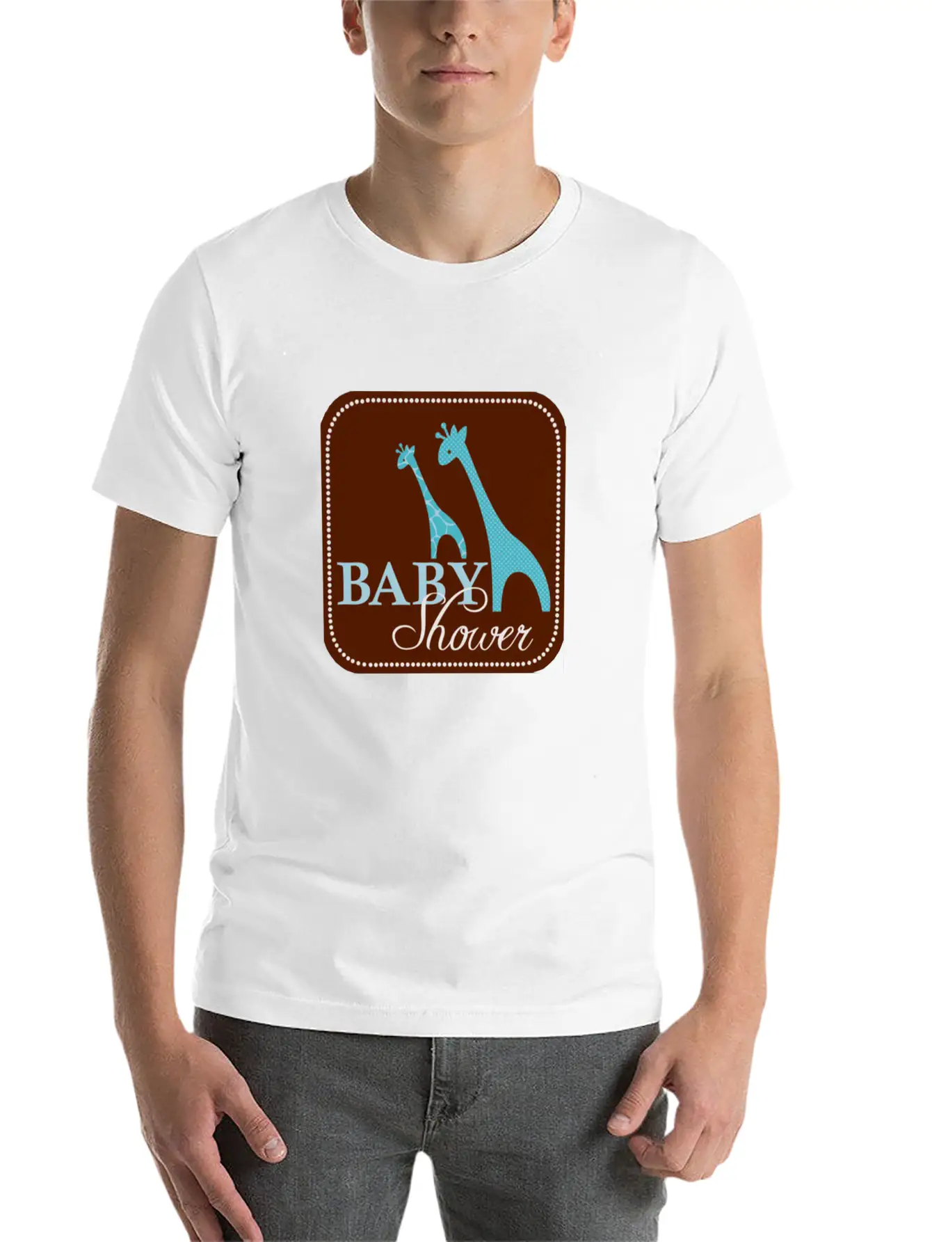 Giraffe Baby Shower Unisex Casual T-Shirt ¨C Clean Design For Daily Comfort