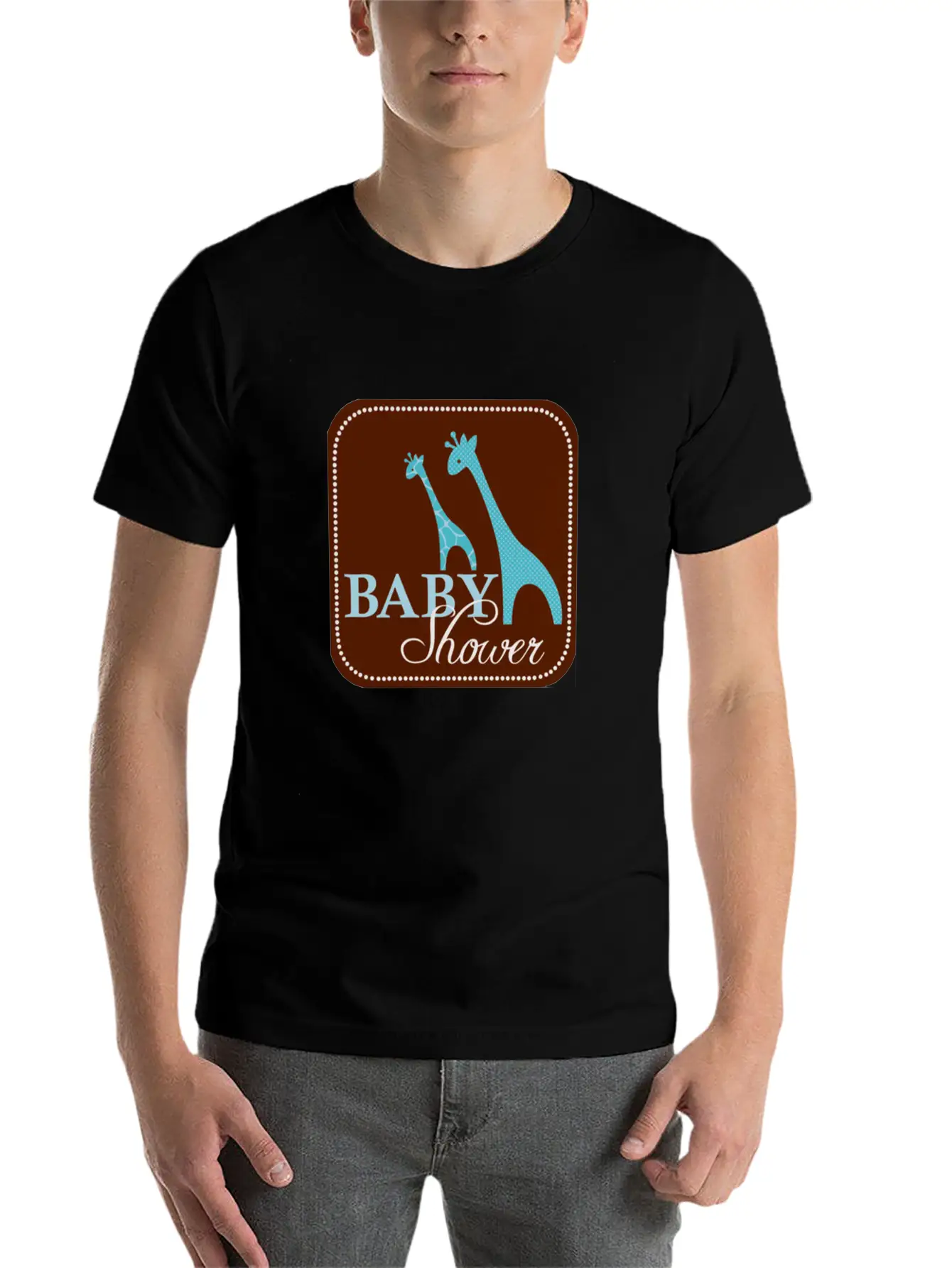 Giraffe Baby Shower Unisex Casual T-Shirt ¨C Clean Design For Daily Comfort