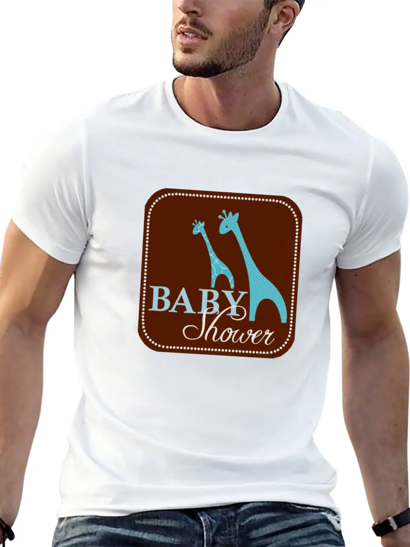 Giraffe Baby Shower Unisex Casual T-Shirt ¨C Clean Design For Daily Comfort