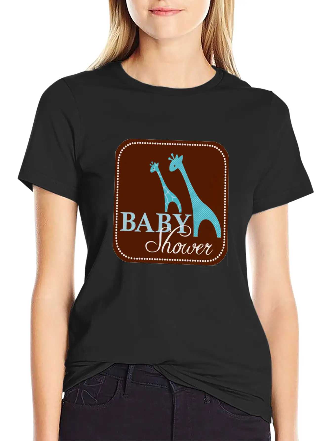 Giraffe Baby Shower Unisex Casual T-Shirt ¨C Clean Design For Daily Comfort