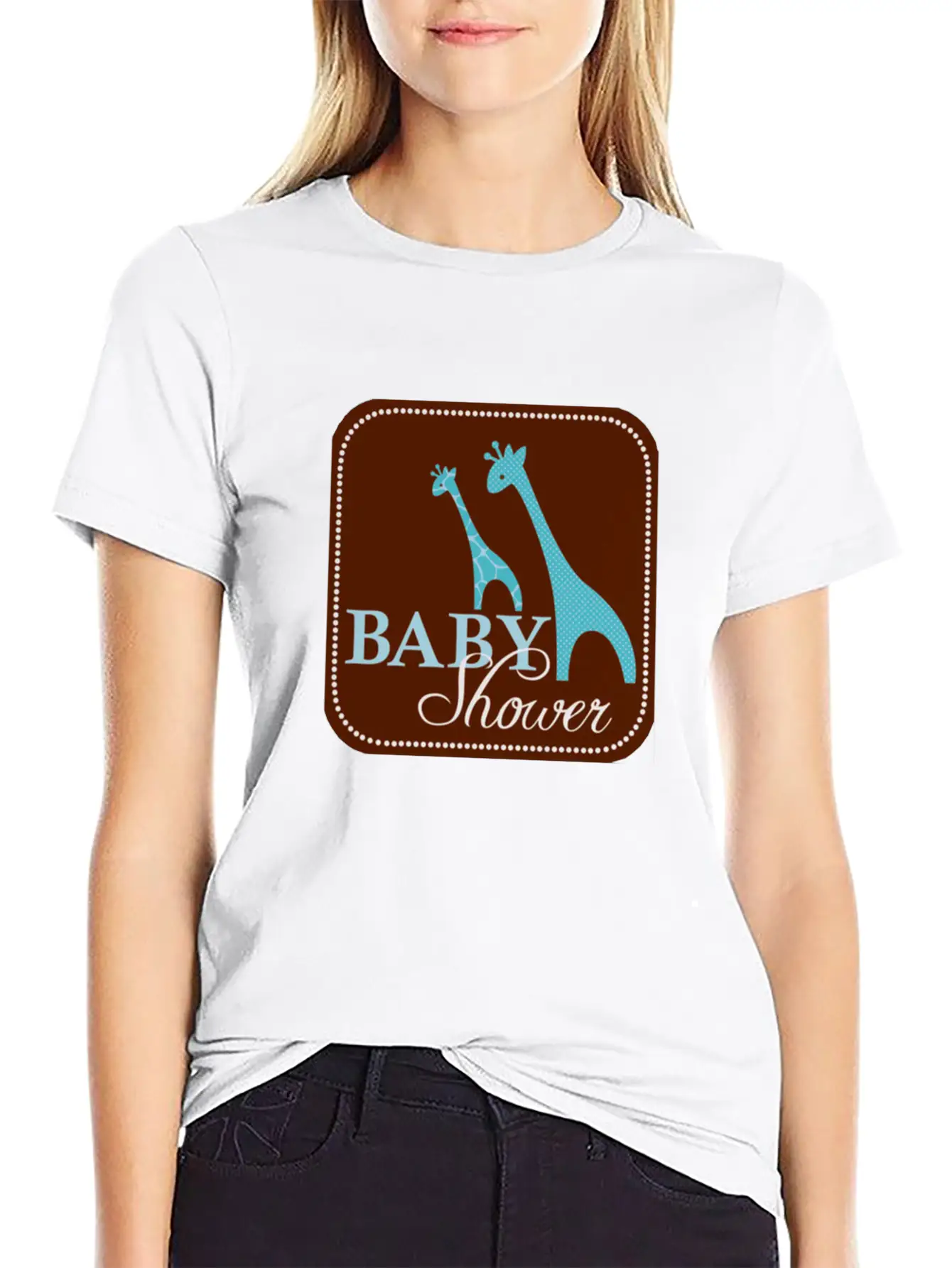 Giraffe Baby Shower Unisex Casual T-Shirt ¨C Clean Design For Daily Comfort