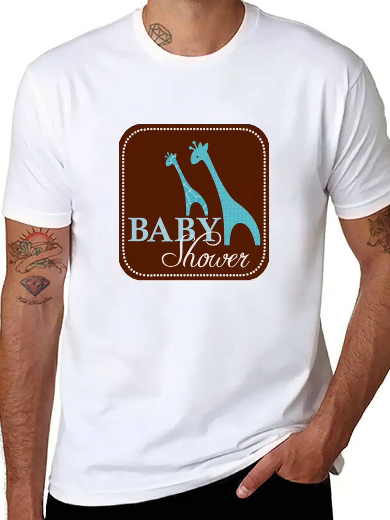Giraffe Baby Shower Unisex Casual T-Shirt ¨C Clean Design For Daily Comfort