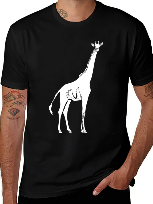 Giraffe Drawing Essential Cotton Tee For Daily Outfits ¨C Unisex Style