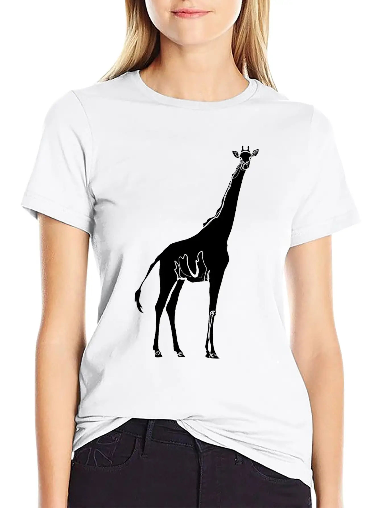 Giraffe Drawing Essential Cotton Tee For Daily Outfits ¨C Unisex Style