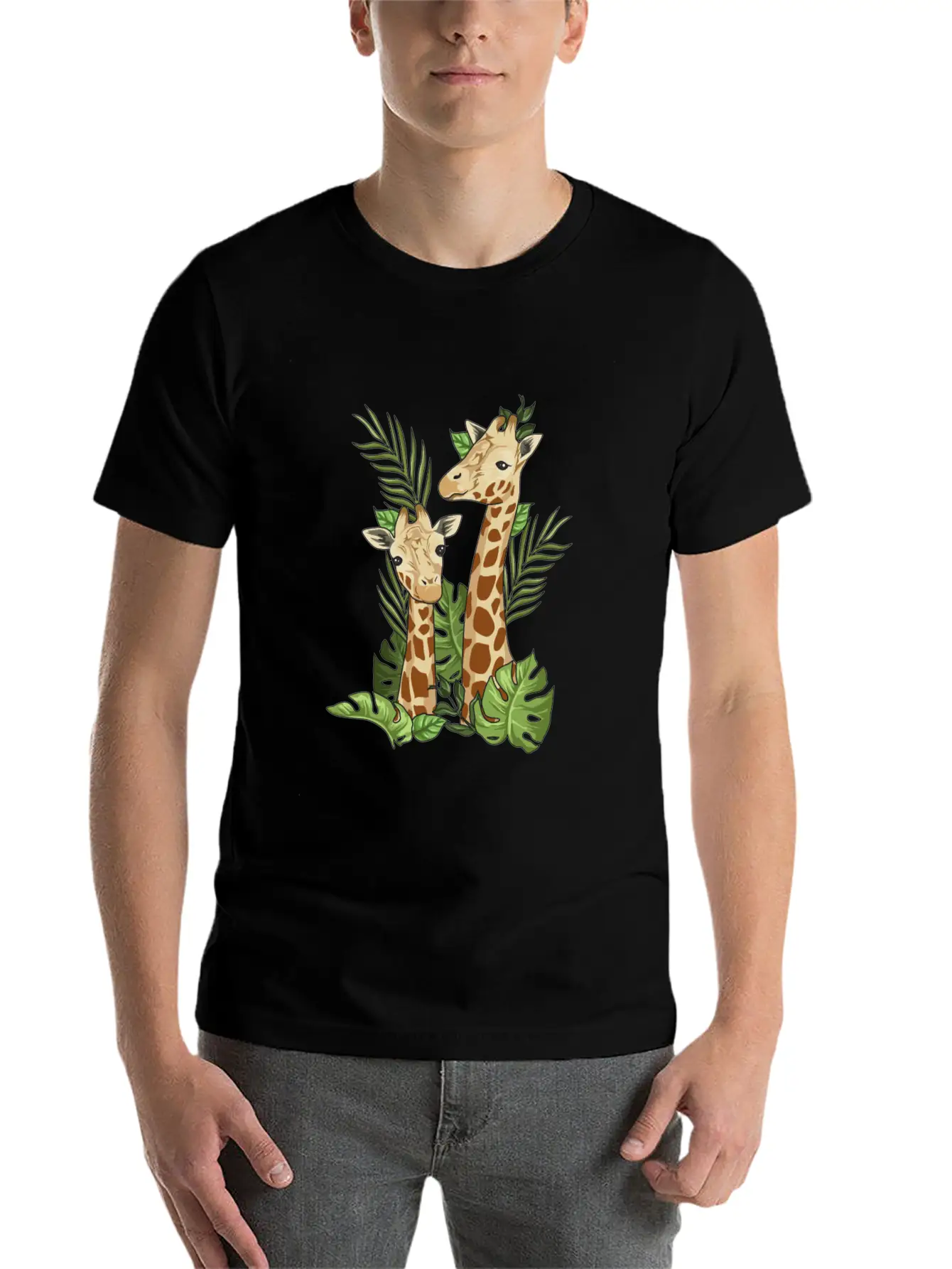 Giraffe Illustration Design For A Giraffe Lover Soft Cotton Short Sleeve Tee ¨C Unisex Wardrobe Staple