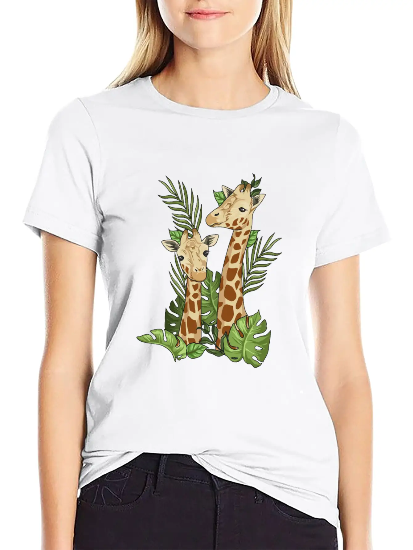 Giraffe Illustration Design For A Giraffe Lover Soft Cotton Short Sleeve Tee ¨C Unisex Wardrobe Staple