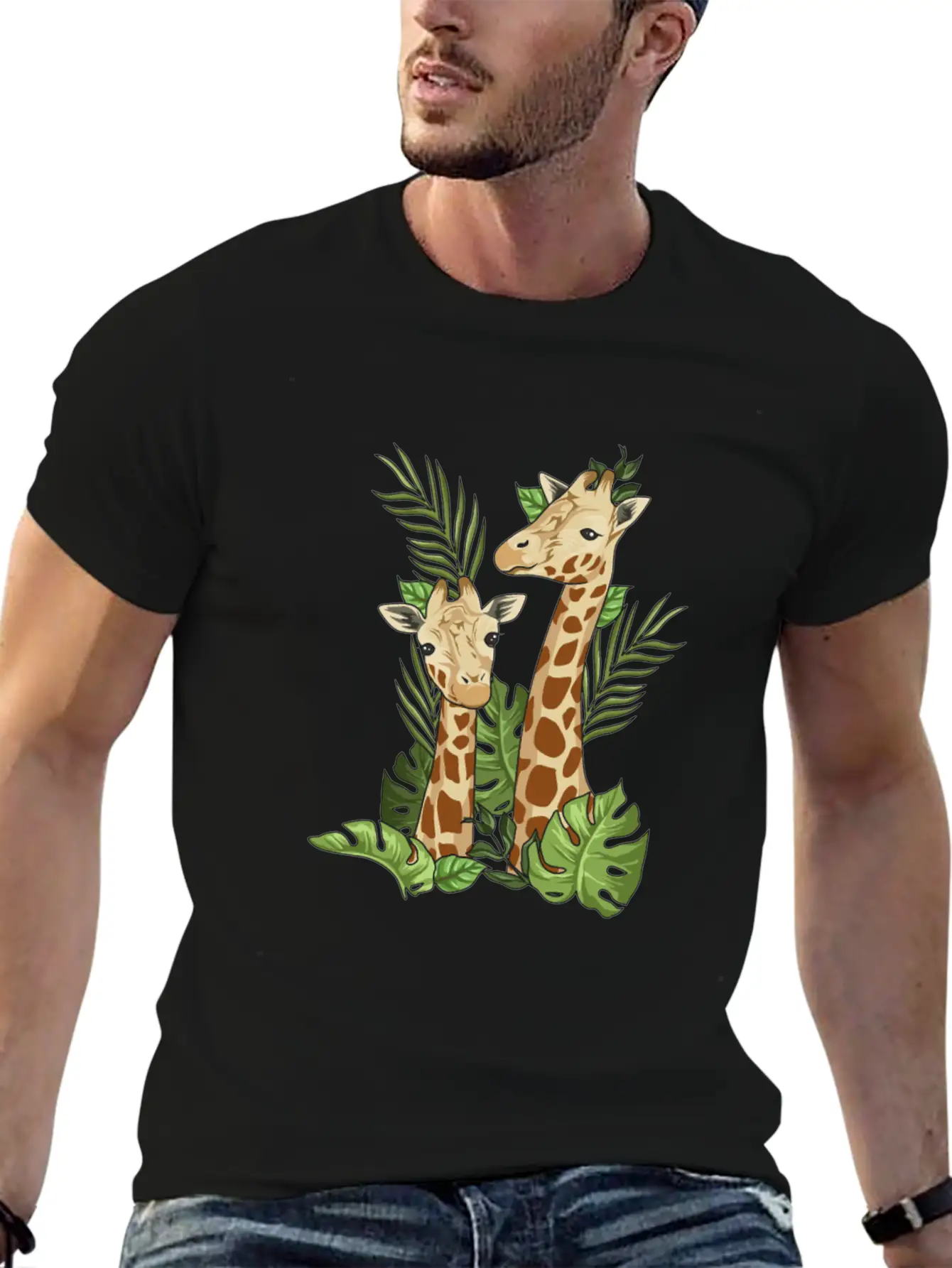 Giraffe Illustration Design For A Giraffe Lover Soft Cotton Short Sleeve Tee ¨C Unisex Wardrobe Staple