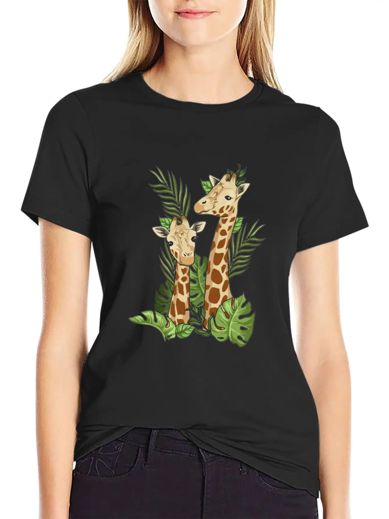 Giraffe Illustration Design For A Giraffe Lover Soft Cotton Short Sleeve Tee ¨C Unisex Wardrobe Staple