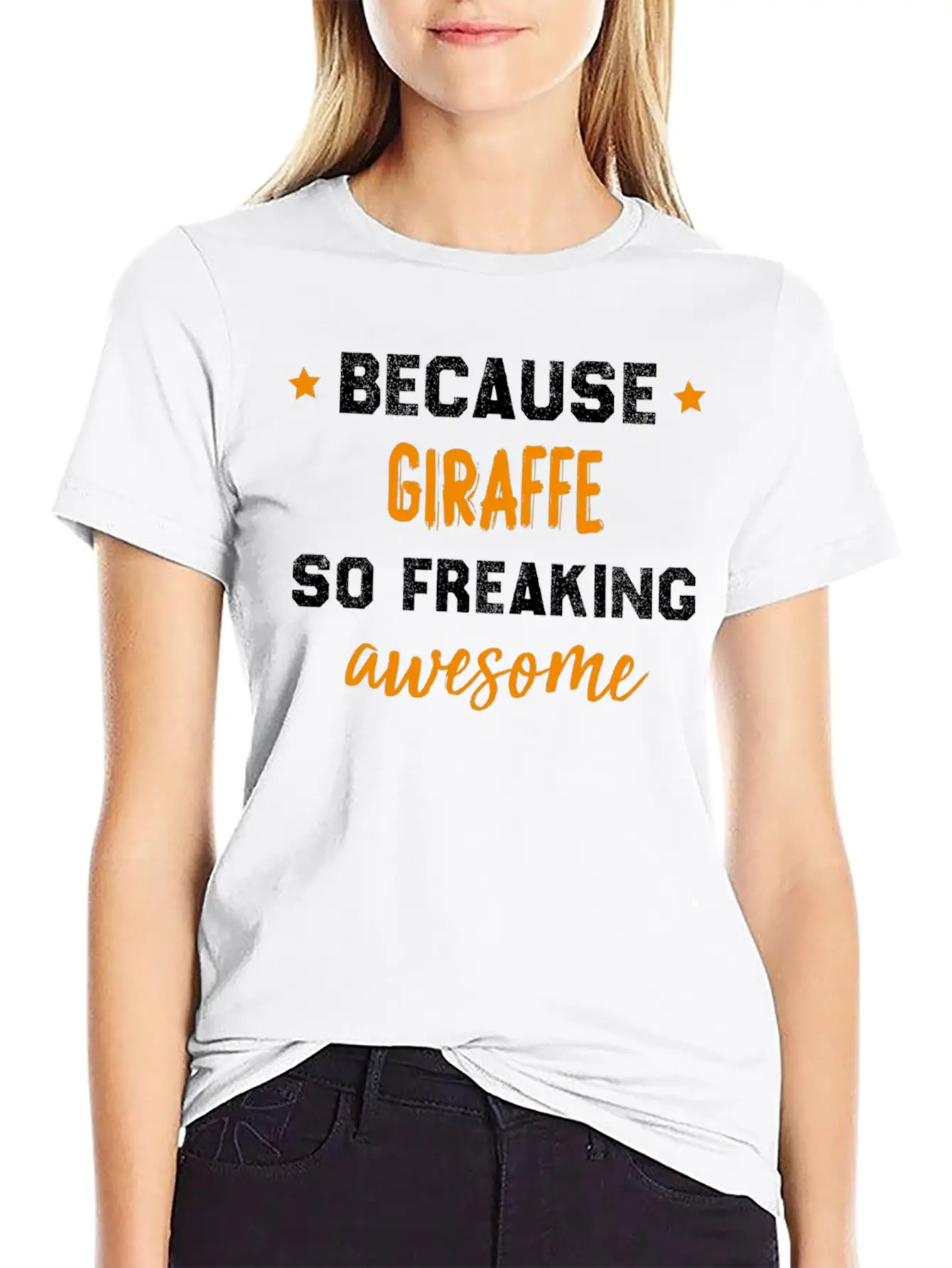 Giraffe Lovers Gift Funny Giraffe Design Essential Cotton Tee For Daily Outfits ¨C Unisex Style