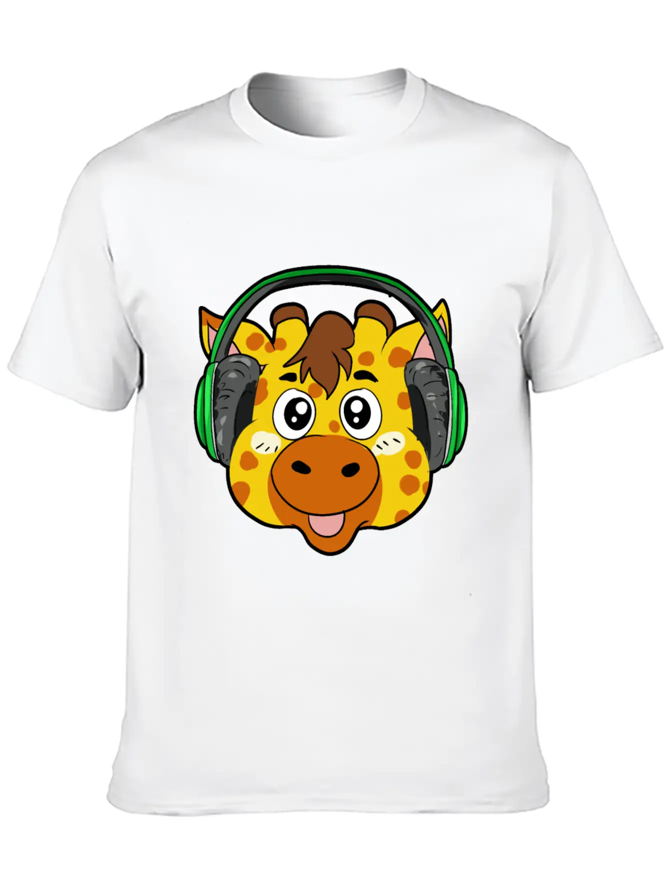 Giraffe With Headphones Soft Cotton Short Sleeve Tee ¨C Unisex Wardrobe Staple