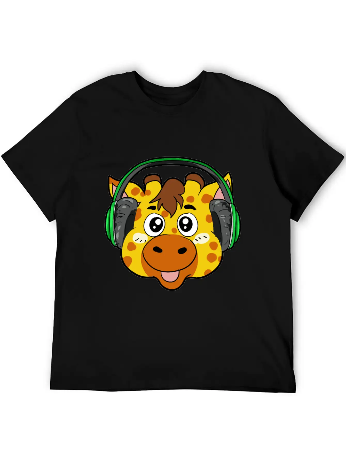 Giraffe With Headphones Soft Cotton Short Sleeve Tee ¨C Unisex Wardrobe Staple