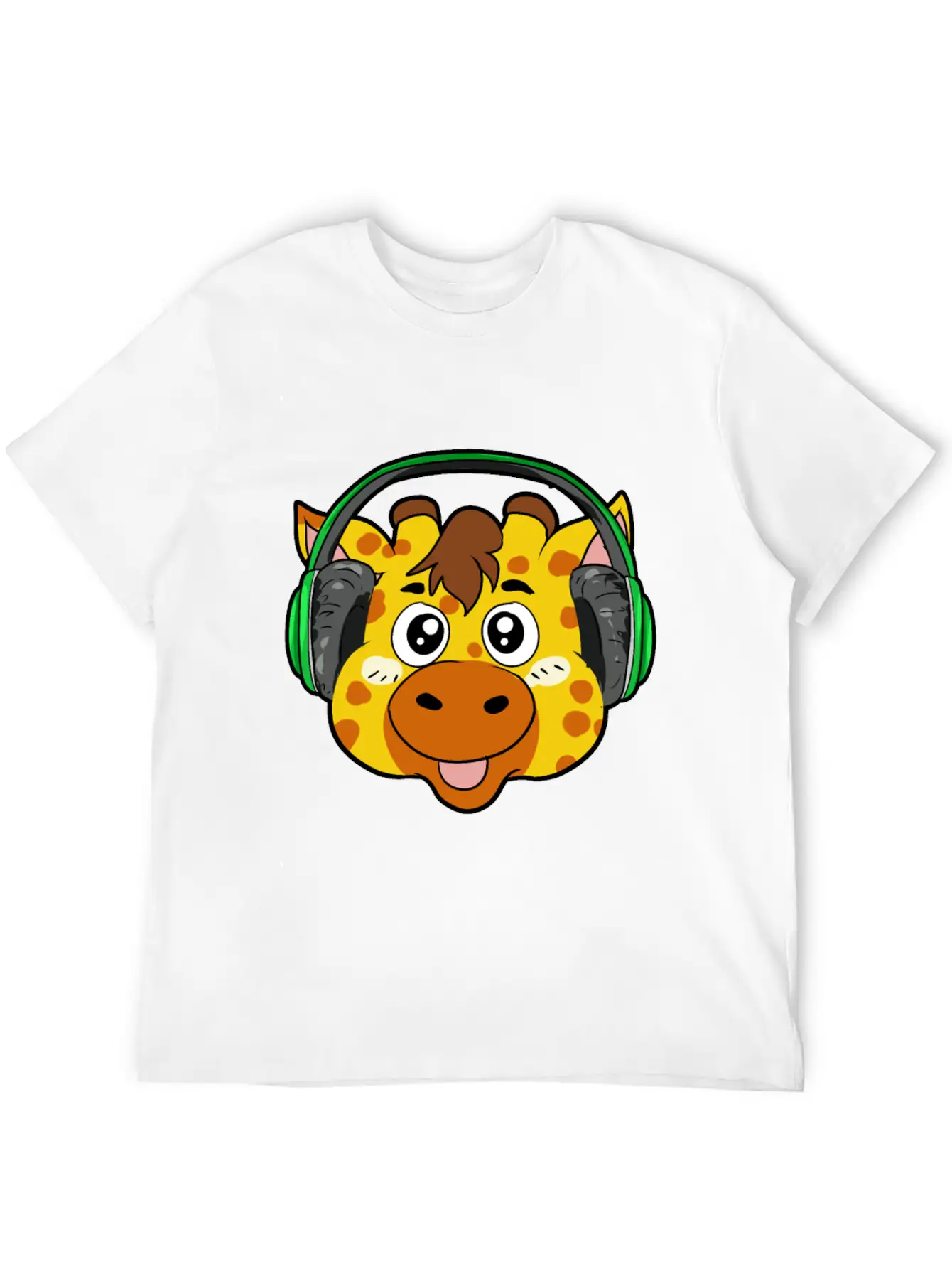 Giraffe With Headphones Soft Cotton Short Sleeve Tee ¨C Unisex Wardrobe Staple