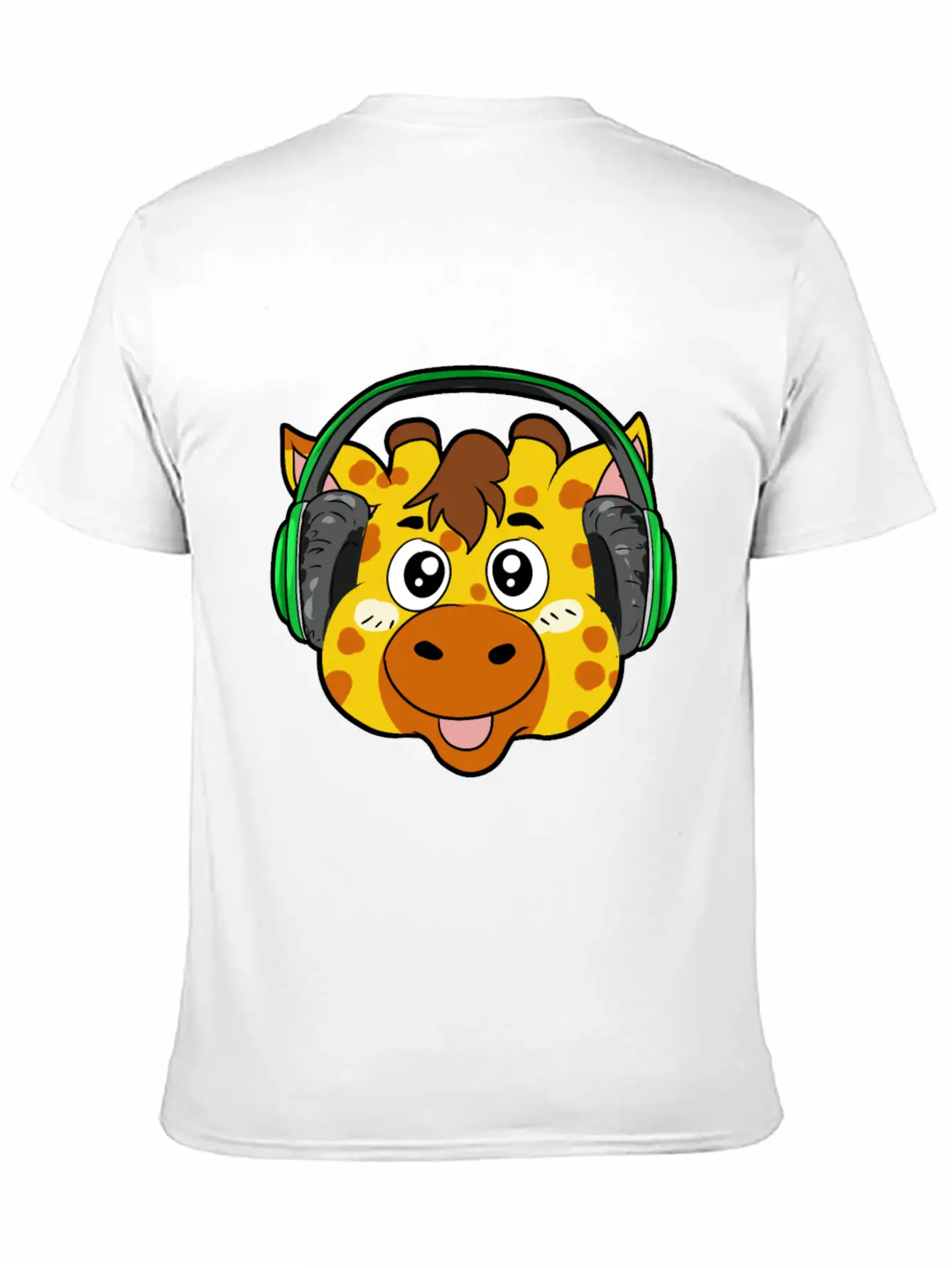Giraffe With Headphones Soft Cotton Short Sleeve Tee ¨C Unisex Wardrobe Staple