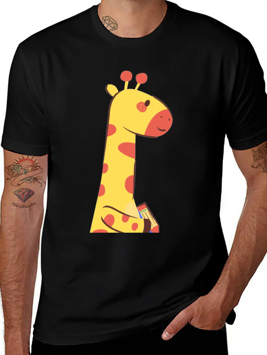 Giraffe Writing On A Paper Soft Cotton Short Sleeve Tee ¨C Unisex Wardrobe Staple