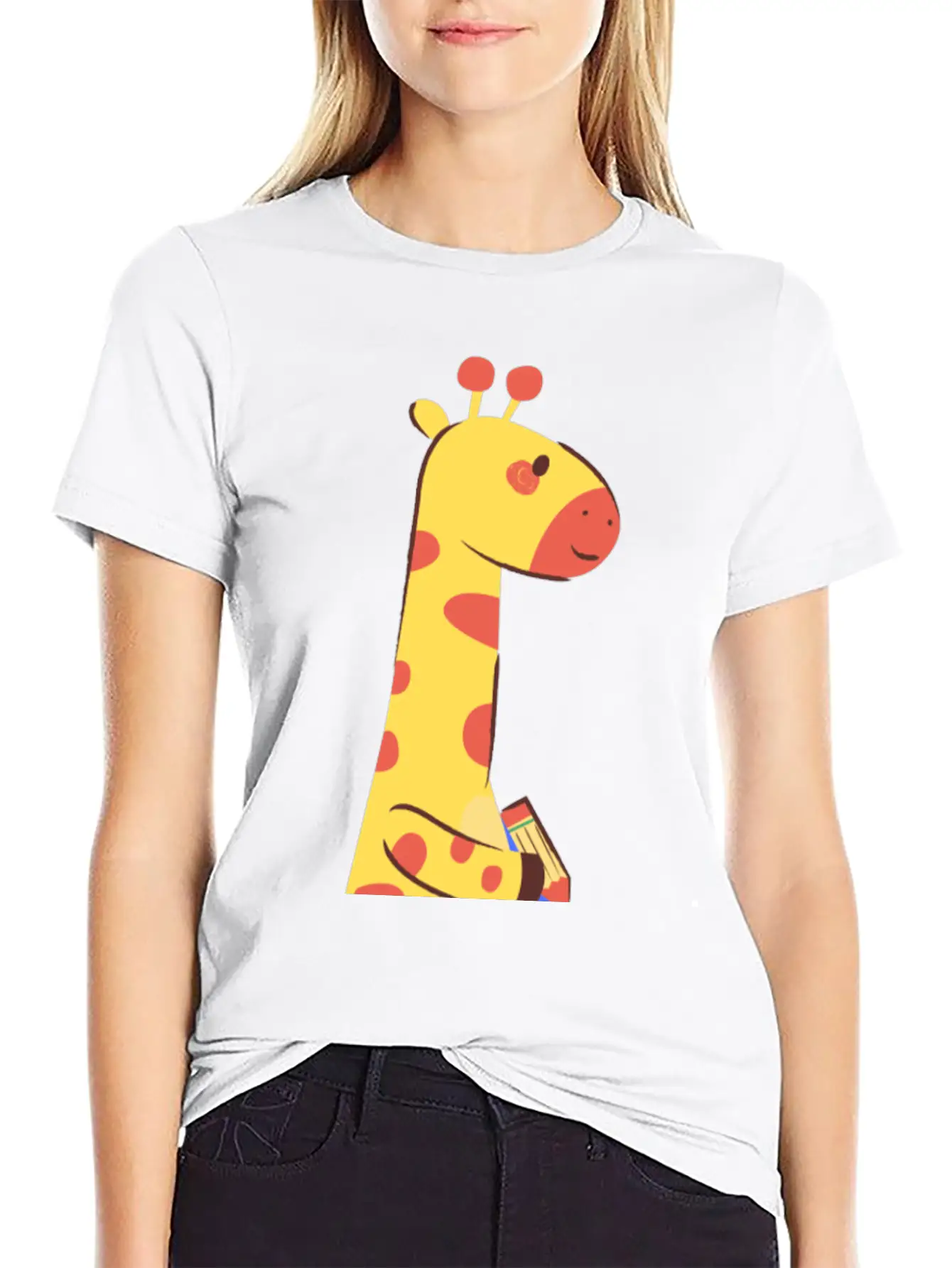 Giraffe Writing On A Paper Soft Cotton Short Sleeve Tee ¨C Unisex Wardrobe Staple