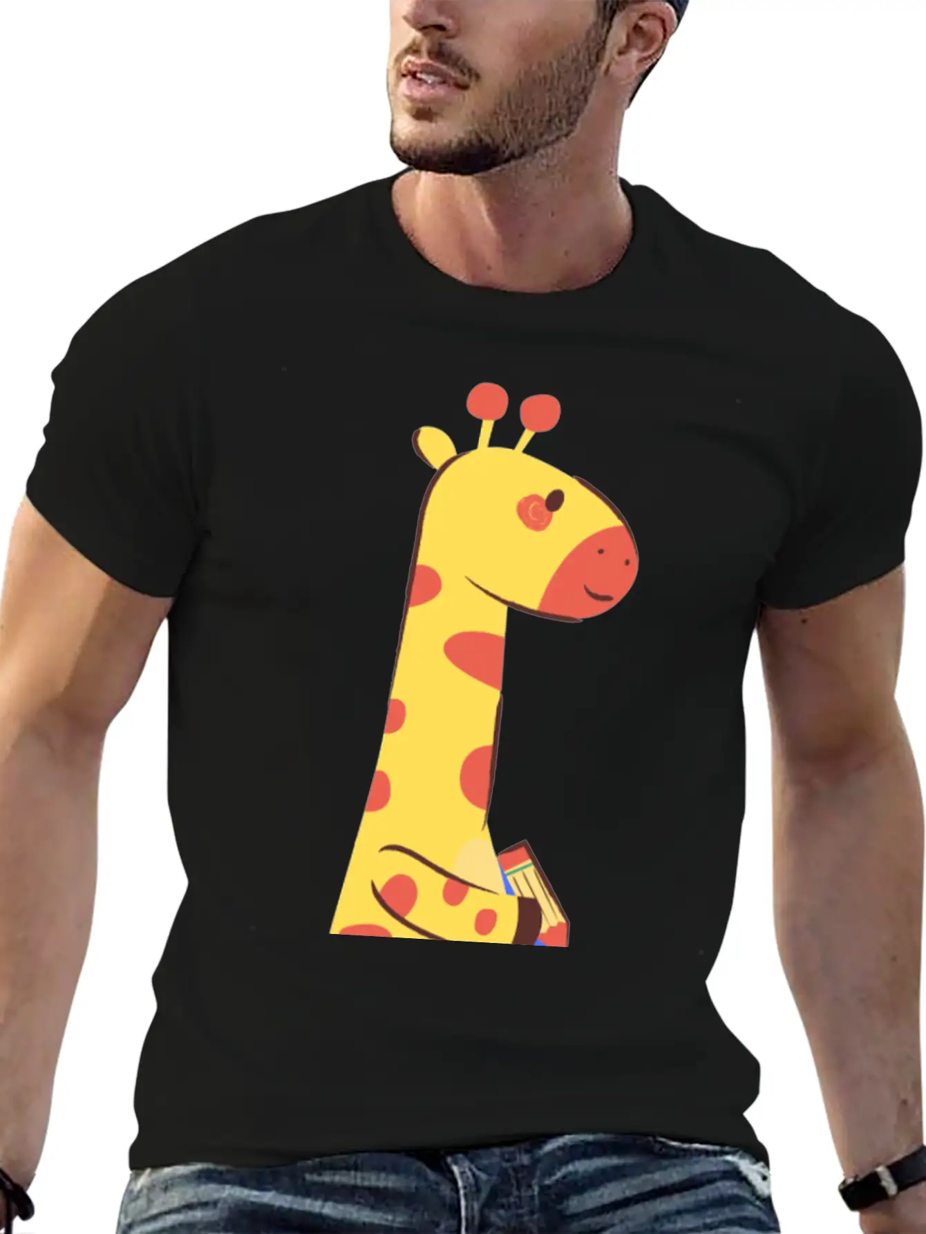 Giraffe Writing On A Paper Soft Cotton Short Sleeve Tee ¨C Unisex Wardrobe Staple