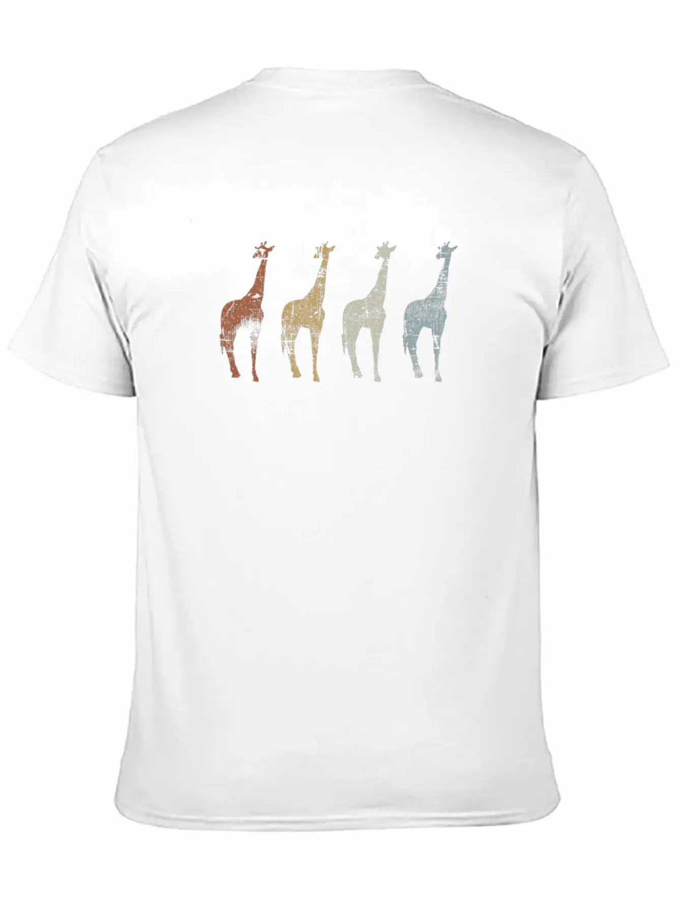 Giraffes Vintage Essential Cotton Tee For Daily Outfits ¨C Unisex Style