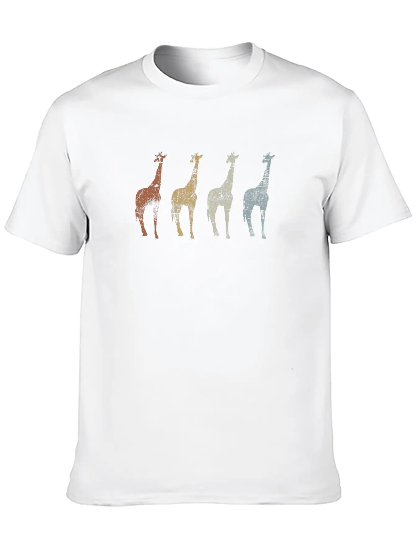 Giraffes Vintage Essential Cotton Tee For Daily Outfits ¨C Unisex Style