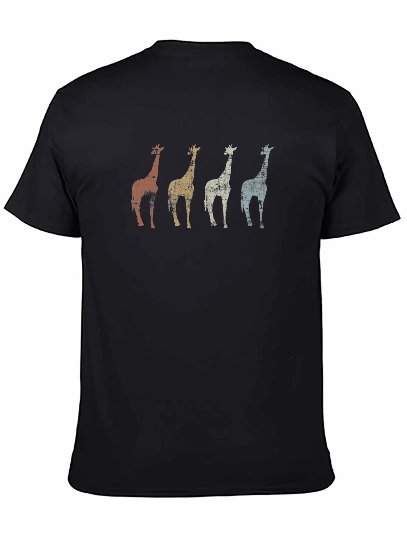 Giraffes Vintage Essential Cotton Tee For Daily Outfits ¨C Unisex Style