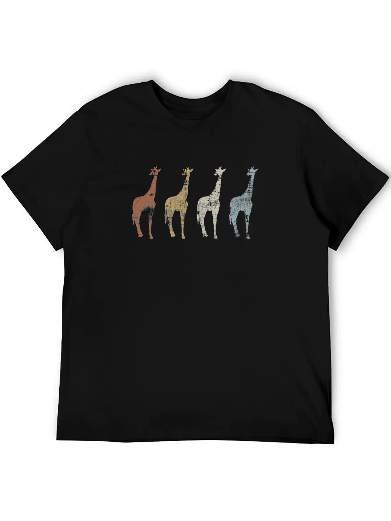 Giraffes Vintage Essential Cotton Tee For Daily Outfits ¨C Unisex Style