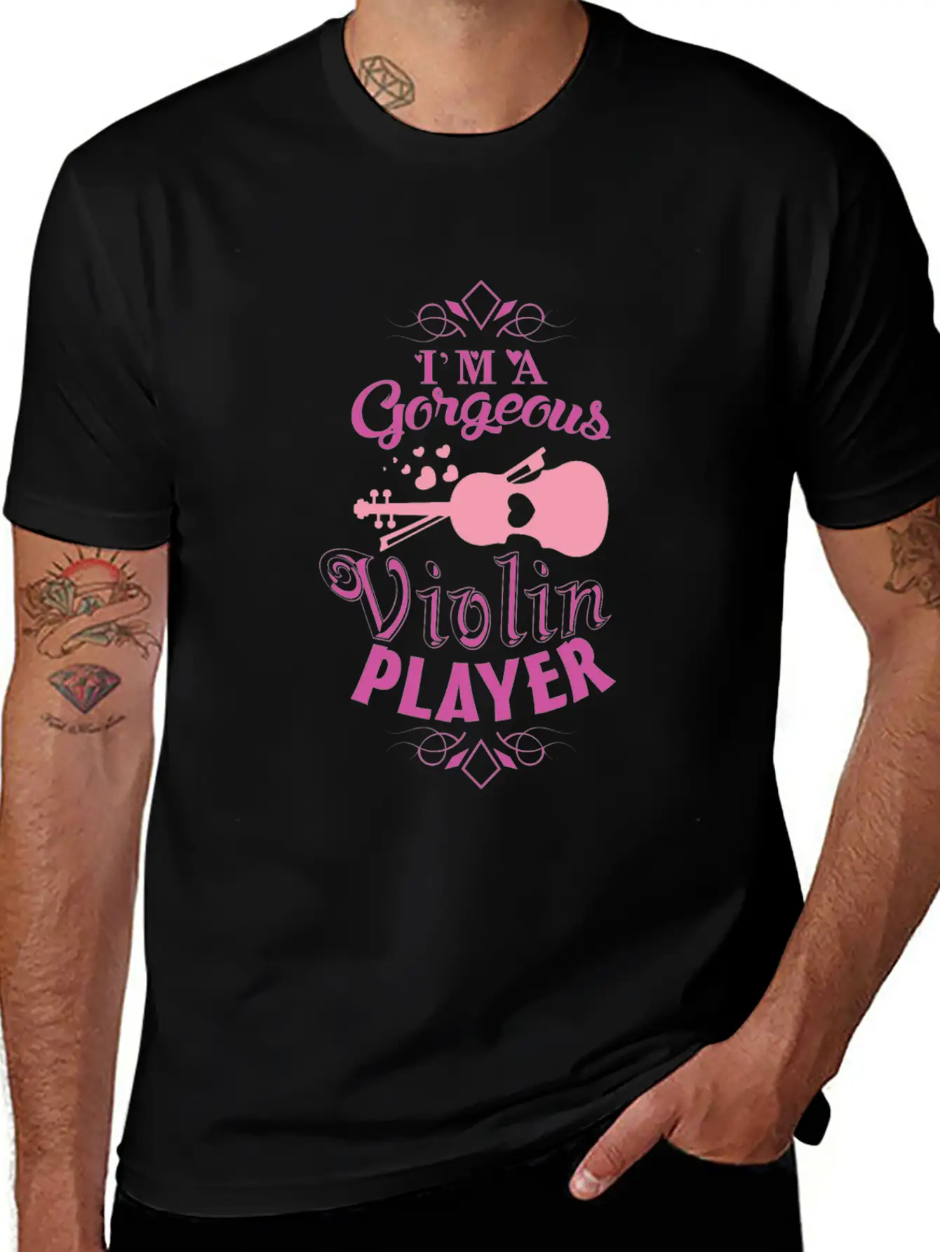 Girl Violin Essential Cotton Tee For Daily Outfits ¨C Unisex Style