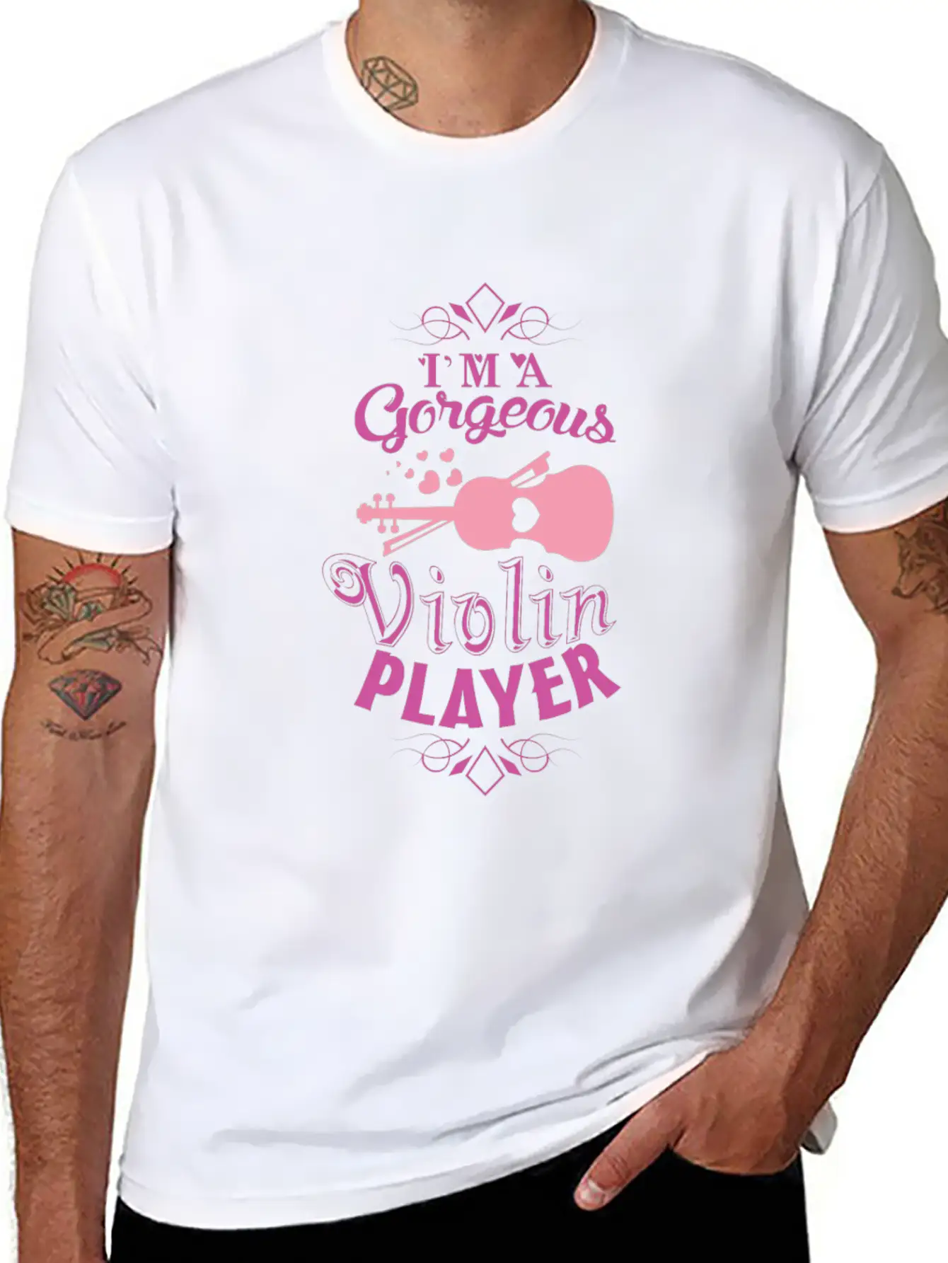 Girl Violin Essential Cotton Tee For Daily Outfits ¨C Unisex Style