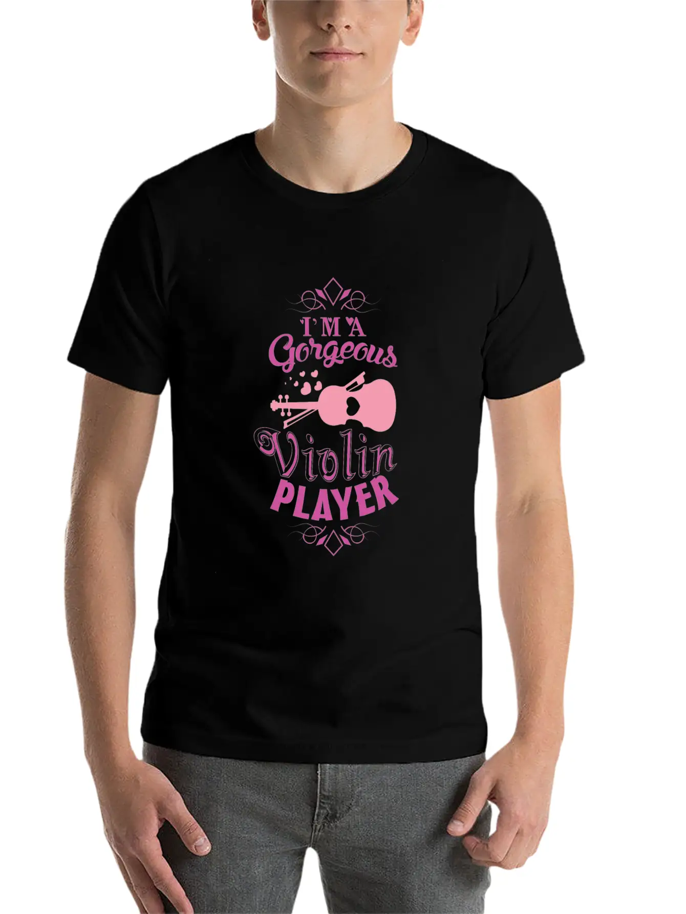 Girl Violin Essential Cotton Tee For Daily Outfits ¨C Unisex Style