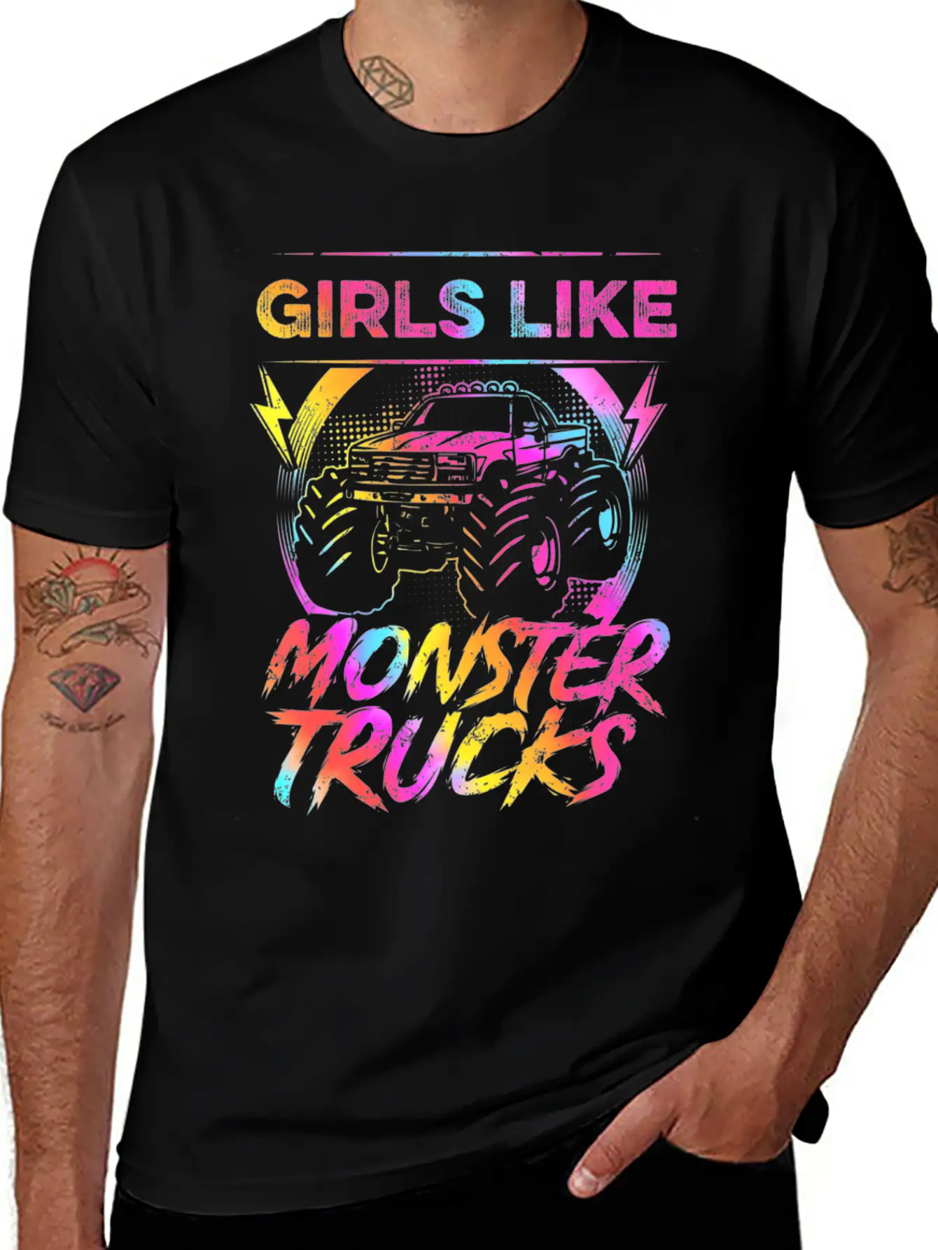 Girls Like Monster Trucks Too Girl Monster Truck Soft Cotton Short Sleeve Tee ¨C Unisex Wardrobe Staple