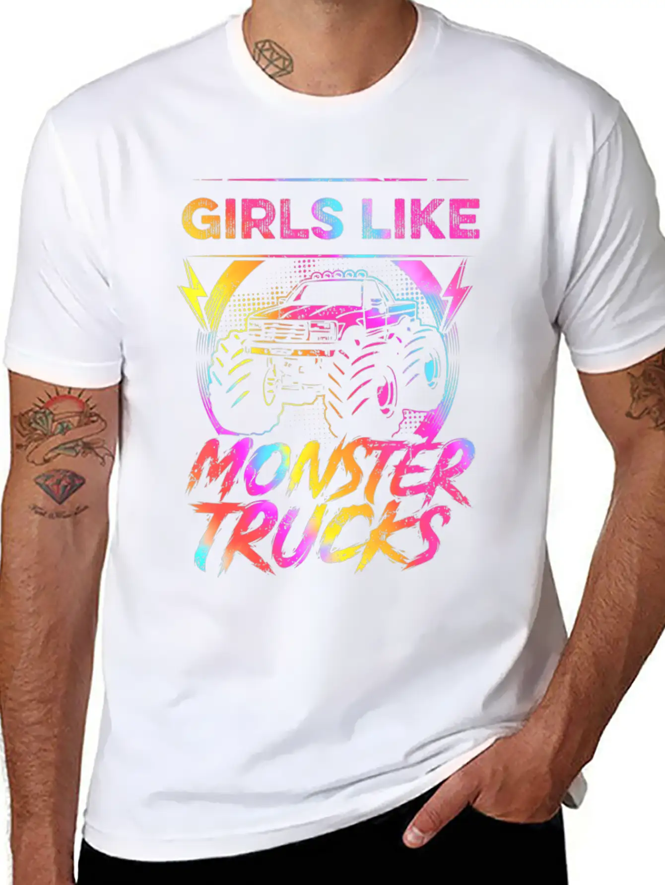 Girls Like Monster Trucks Too Girl Monster Truck Soft Cotton Short Sleeve Tee ¨C Unisex Wardrobe Staple