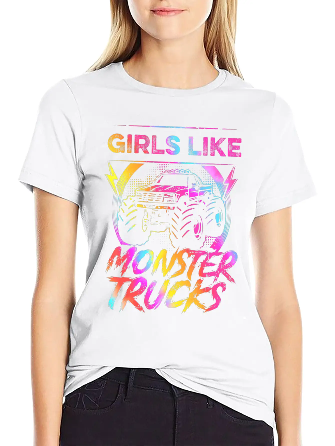 Girls Like Monster Trucks Too Girl Monster Truck Soft Cotton Short Sleeve Tee ¨C Unisex Wardrobe Staple