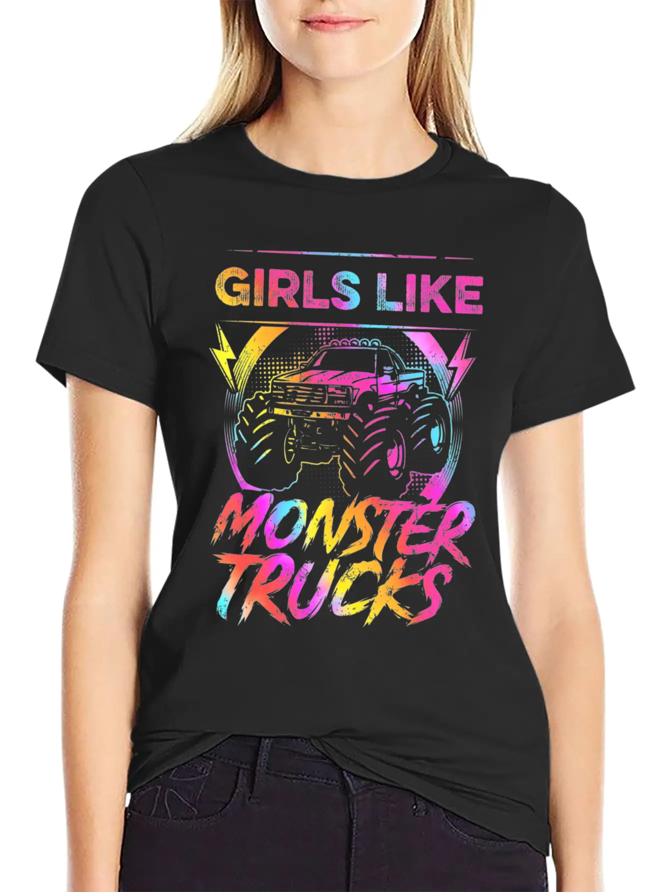 Girls Like Monster Trucks Too Girl Monster Truck Soft Cotton Short Sleeve Tee ¨C Unisex Wardrobe Staple