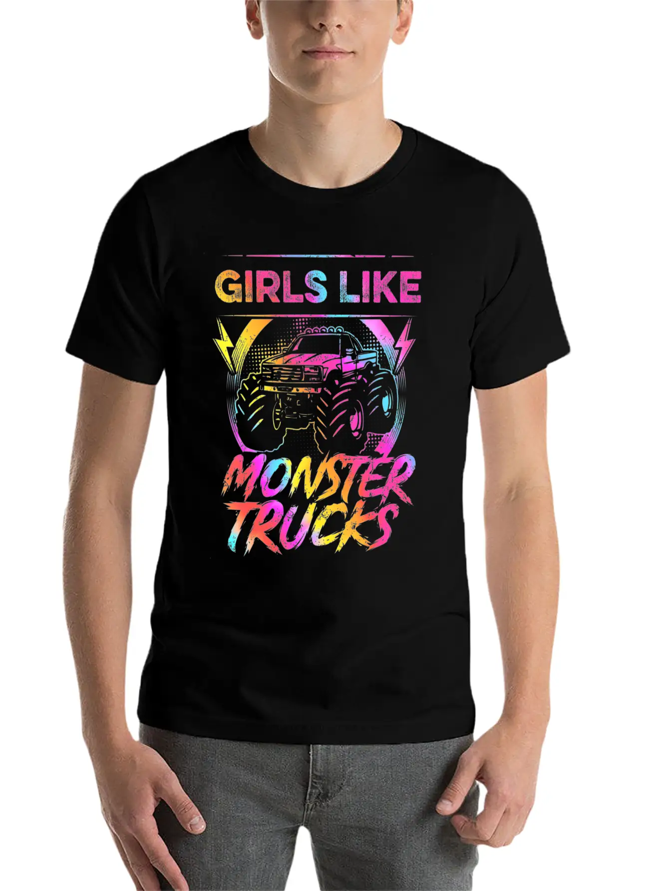 Girls Like Monster Trucks Too Girl Monster Truck Soft Cotton Short Sleeve Tee ¨C Unisex Wardrobe Staple