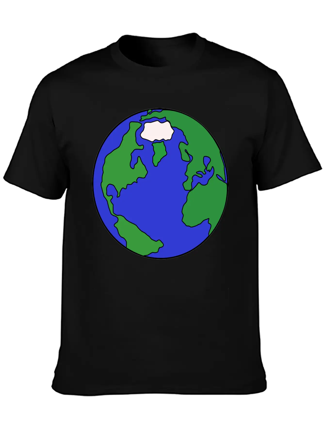 Globus Planet Erde Earth Kontinente Continents150 Basic Graphic T-Shirt ¨C Daily Comfort In Soft Cotton