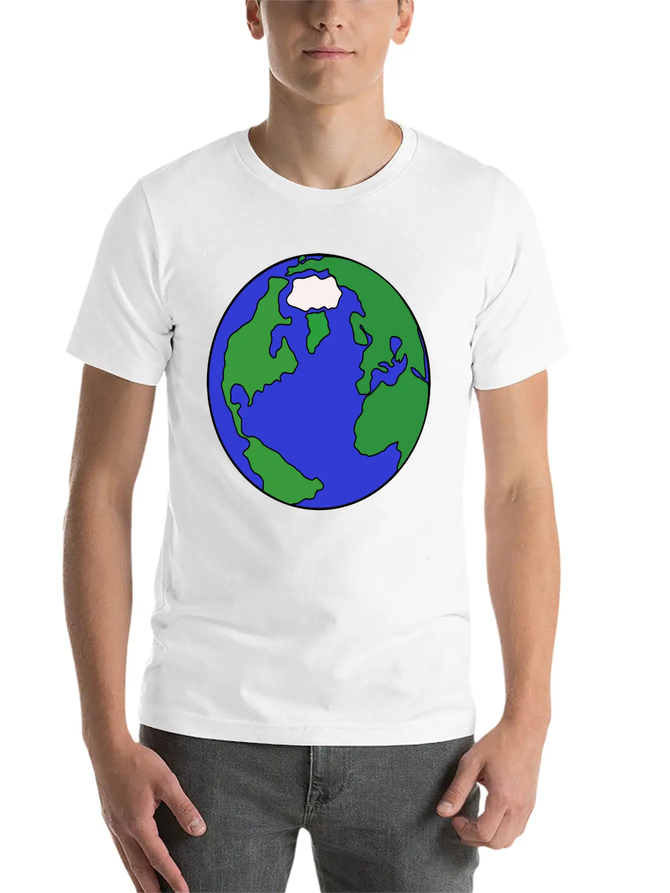 Globus Planet Erde Earth Kontinente Continents150 Basic Graphic T-Shirt ¨C Daily Comfort In Soft Cotton
