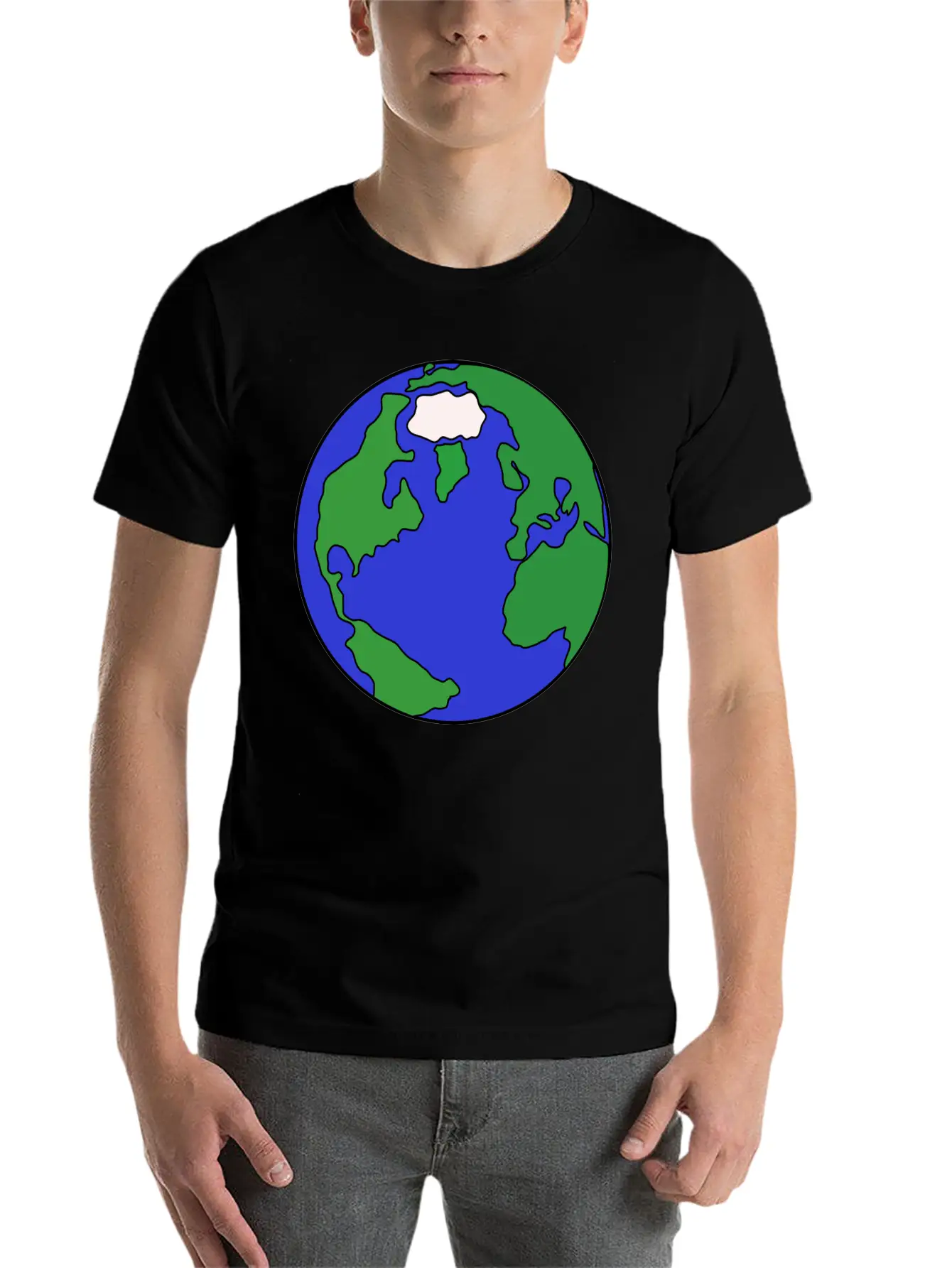 Globus Planet Erde Earth Kontinente Continents150 Basic Graphic T-Shirt ¨C Daily Comfort In Soft Cotton