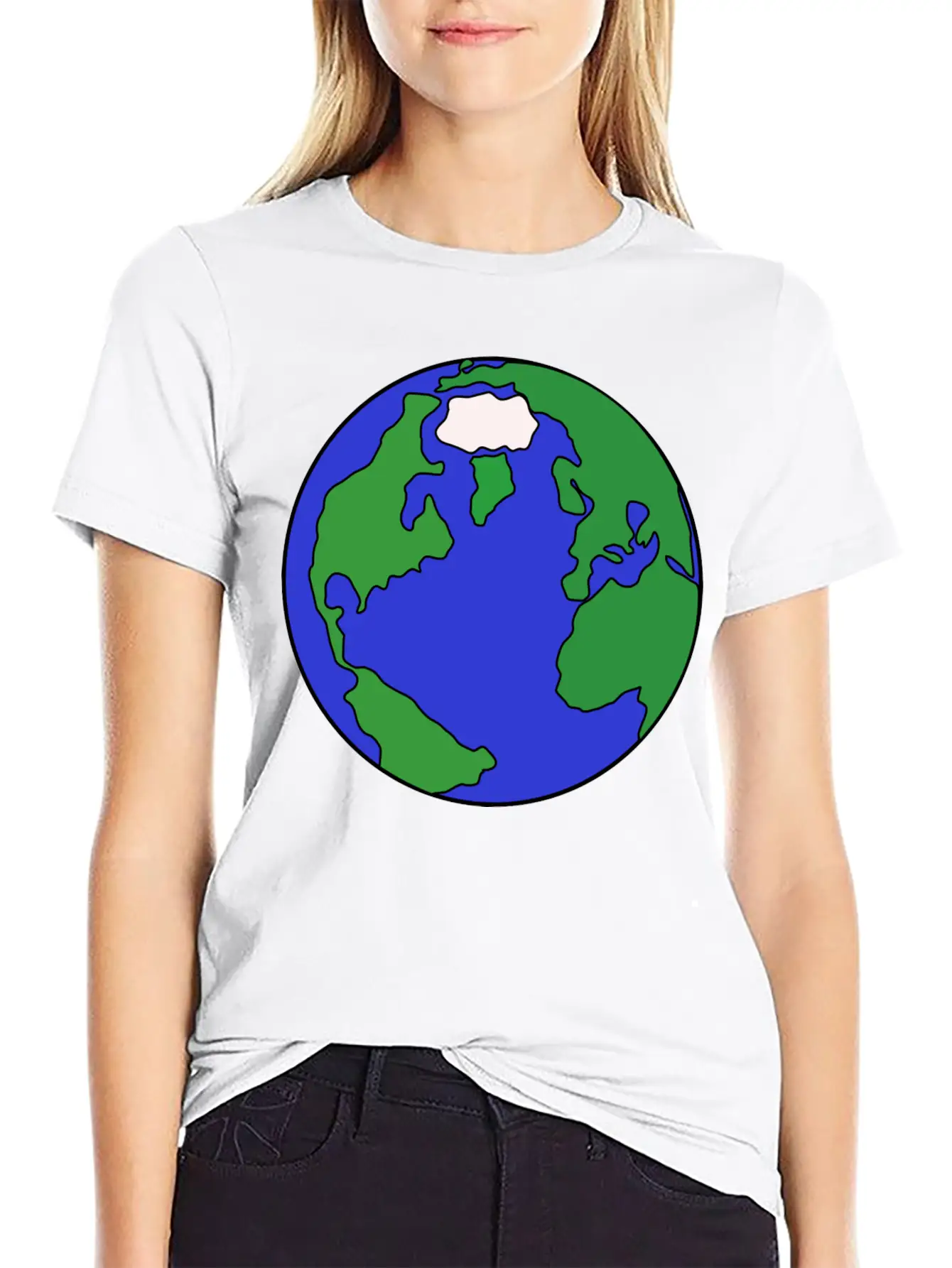 Globus Planet Erde Earth Kontinente Continents150 Basic Graphic T-Shirt ¨C Daily Comfort In Soft Cotton