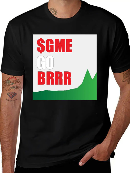 $GME Go BRR Charcoal Basic Graphic T-Shirt ¨C Daily Comfort In Soft Cotton