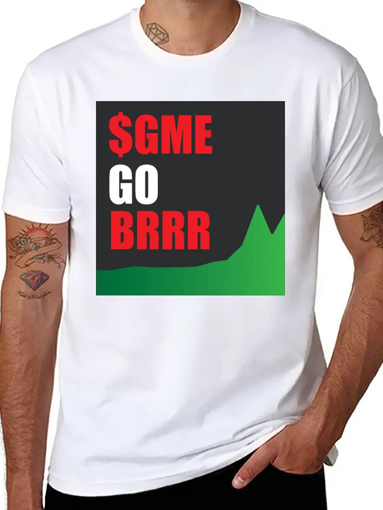 $GME Go BRR Charcoal Basic Graphic T-Shirt ¨C Daily Comfort In Soft Cotton