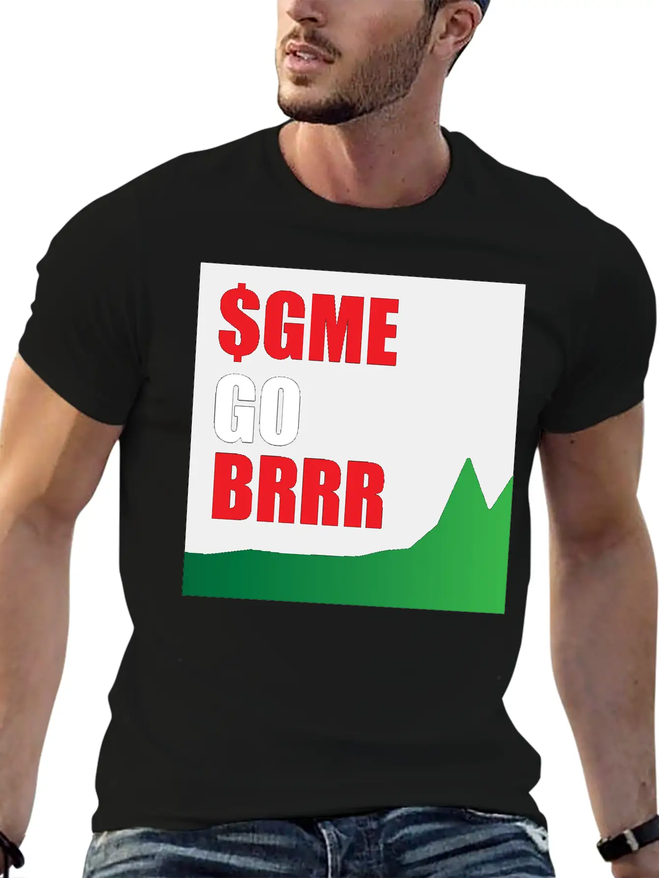 $GME Go BRR Charcoal Basic Graphic T-Shirt ¨C Daily Comfort In Soft Cotton