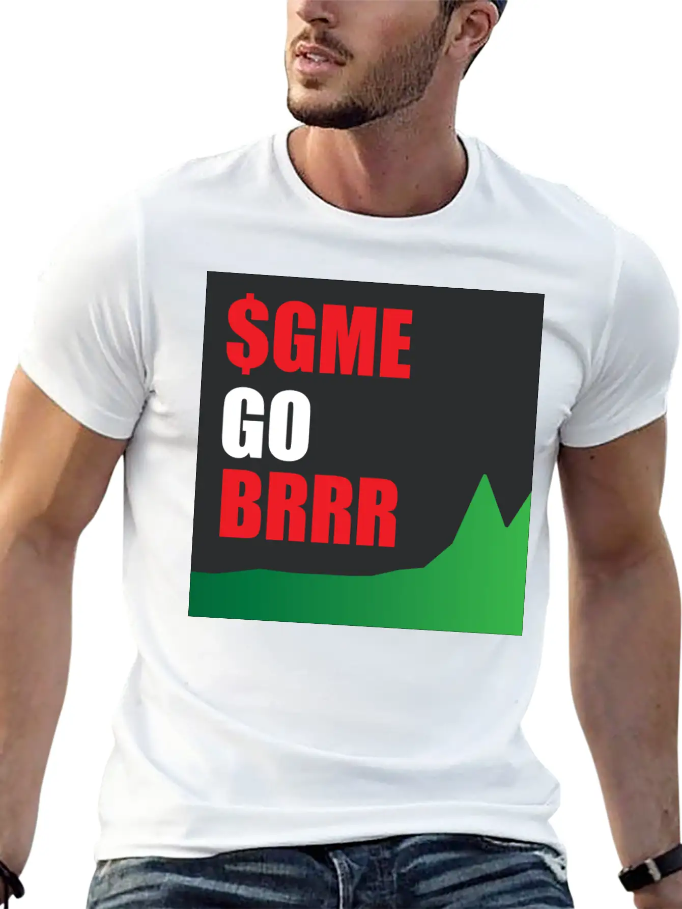 $GME Go BRR Charcoal Basic Graphic T-Shirt ¨C Daily Comfort In Soft Cotton